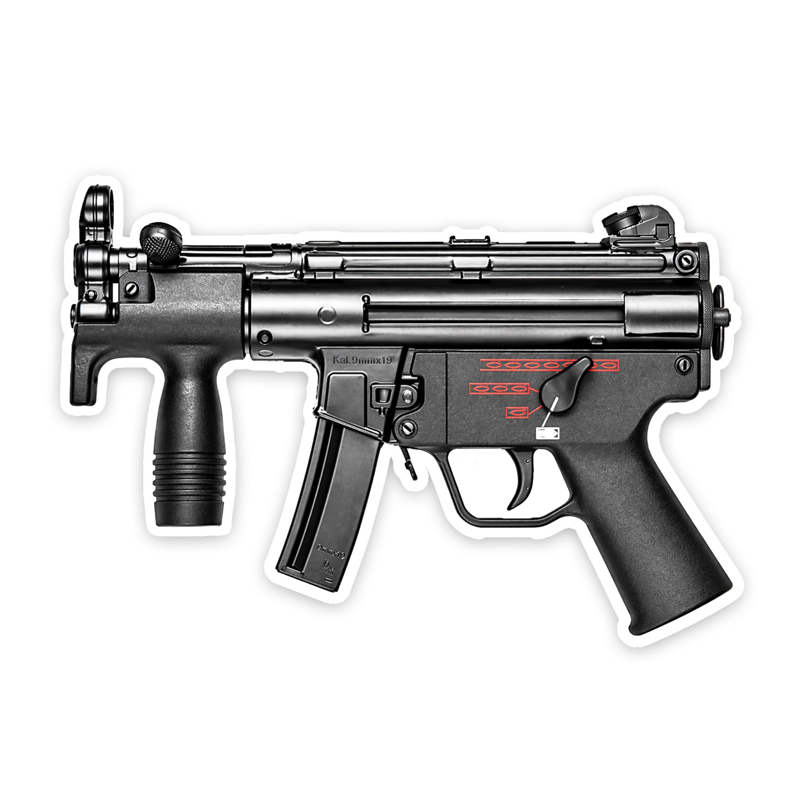 MP5 Sticker 4 Inch Vinyl Decal Waterproof HK Heckler & Koch Gun Safe Sticker