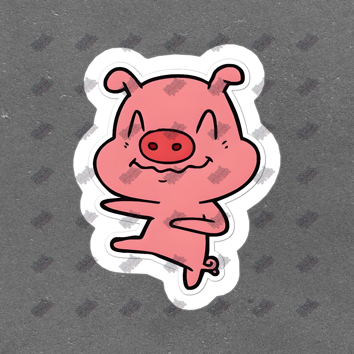 Cute Cartoon Pig Vinyl Sticker Decal Perfect for Laptops, Water #447439