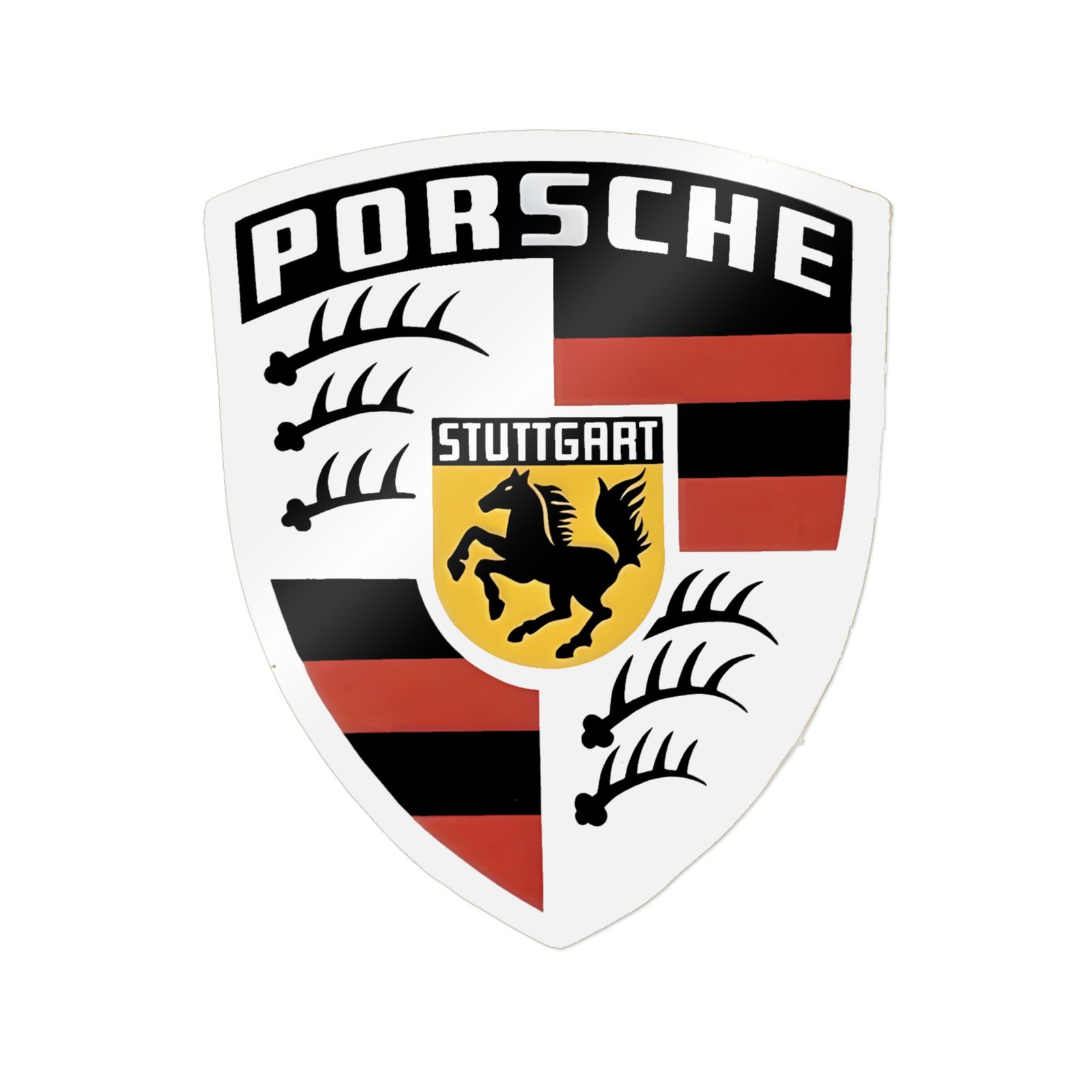 Vintage Porsche Logo Orange/White Die-Cut Sticker Decal 911 914 928 944 912 968