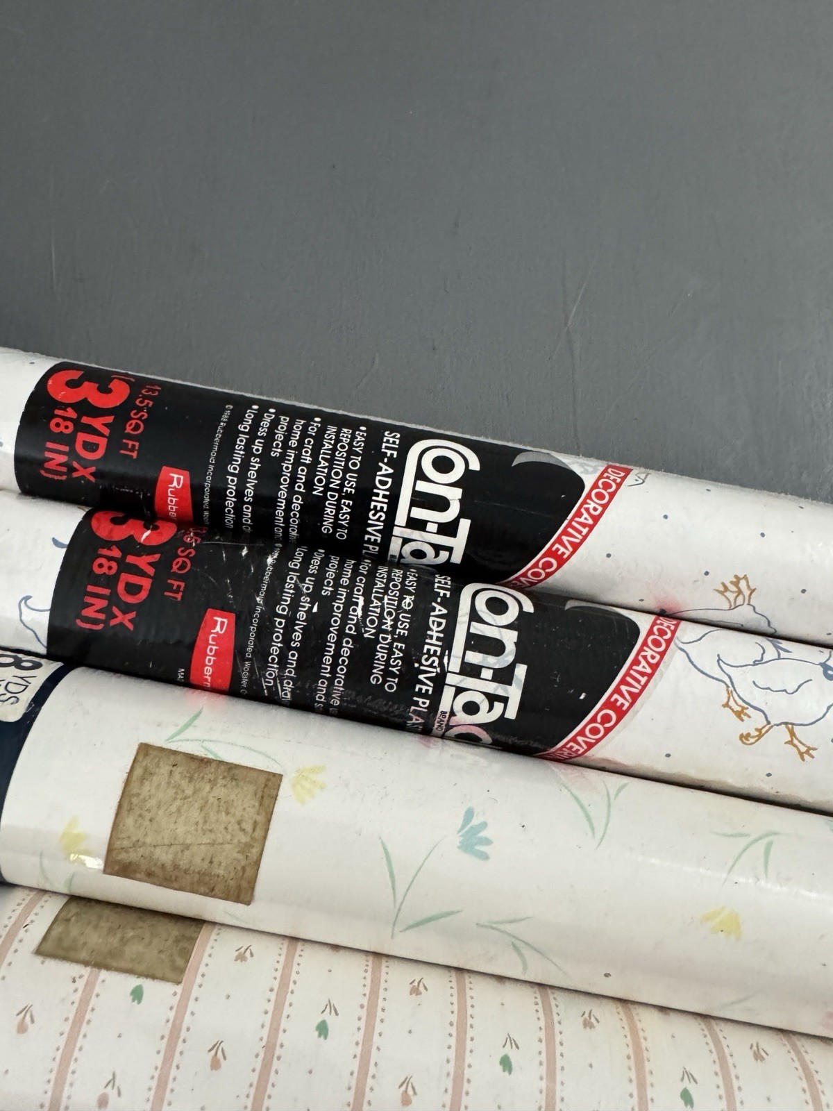 2x Sealed Rolls Vintage Rubbermaid Contact Paper – Geese Pattern 3 yd x 18 in