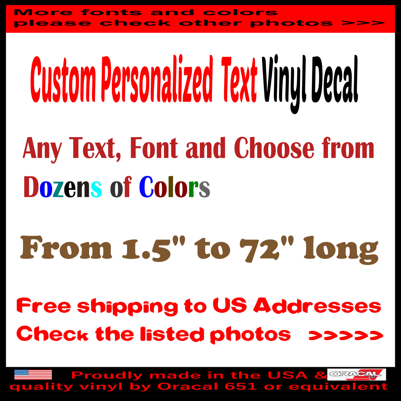 Custom Personalized TEXT NAME Lettering Vinyl Decal Boat Name 7 Years Outdoor