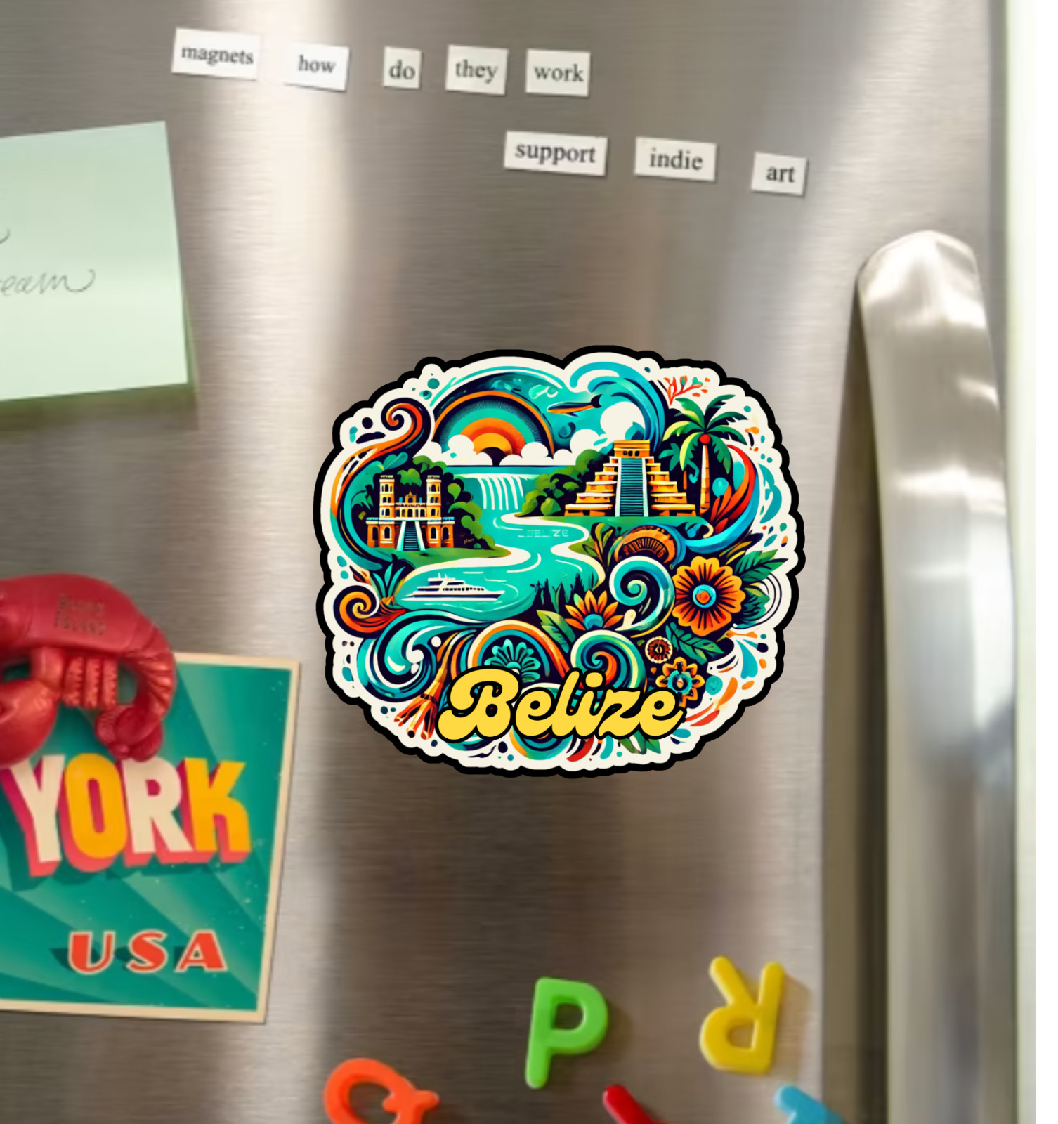 Belize Fridge Magnet or Laptop Sticker