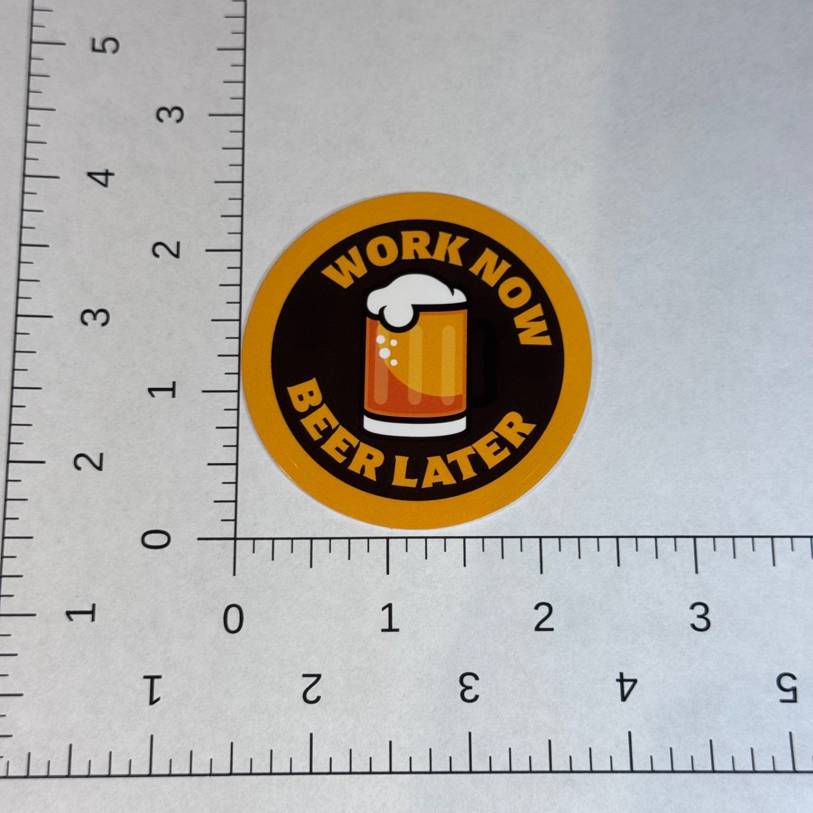Craft beer sticker 2” work now beer later – hard hat water bottle lunch cooler