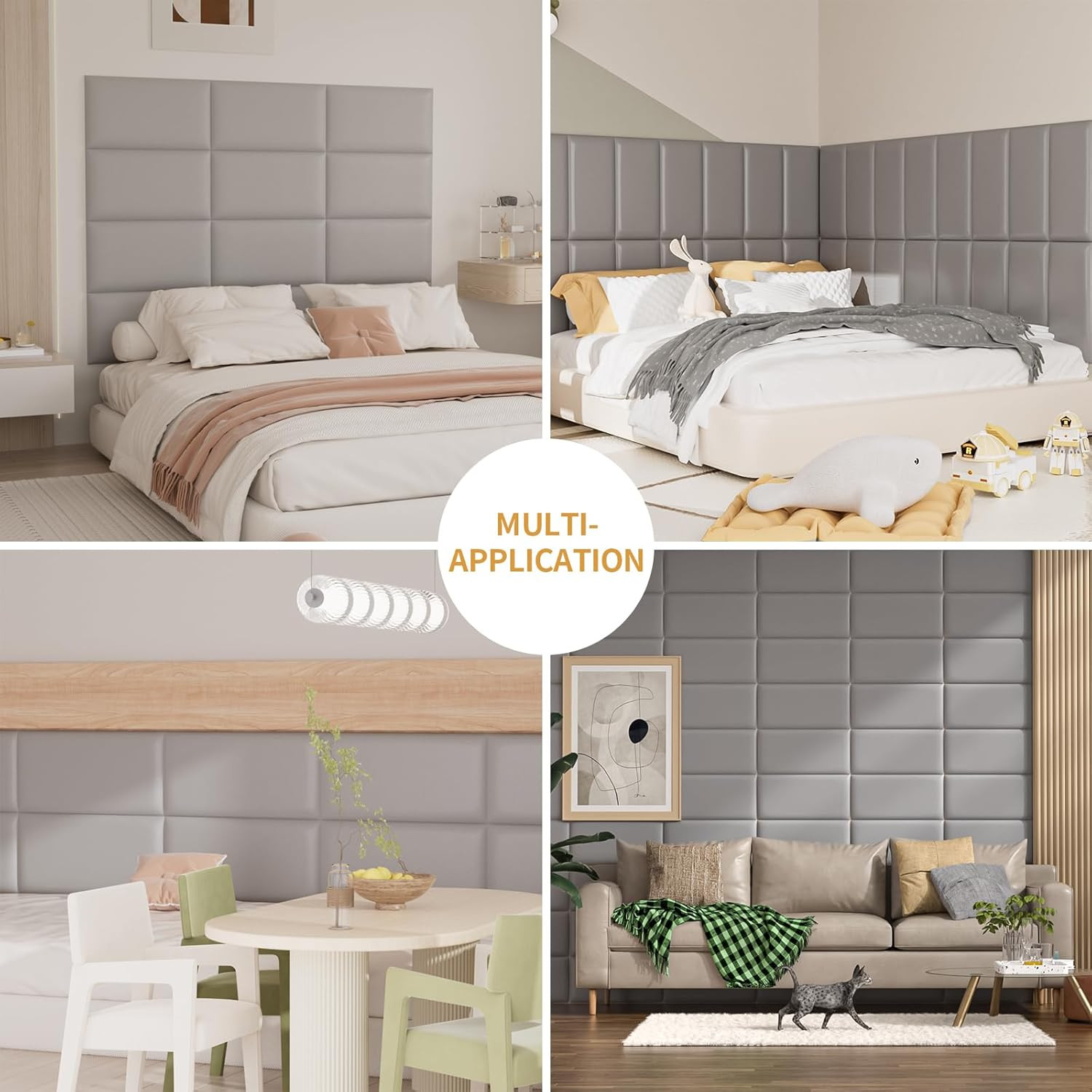 Stylish Self-Adhesive 3D Upholstered Headboard Wall Panels – Set of 4