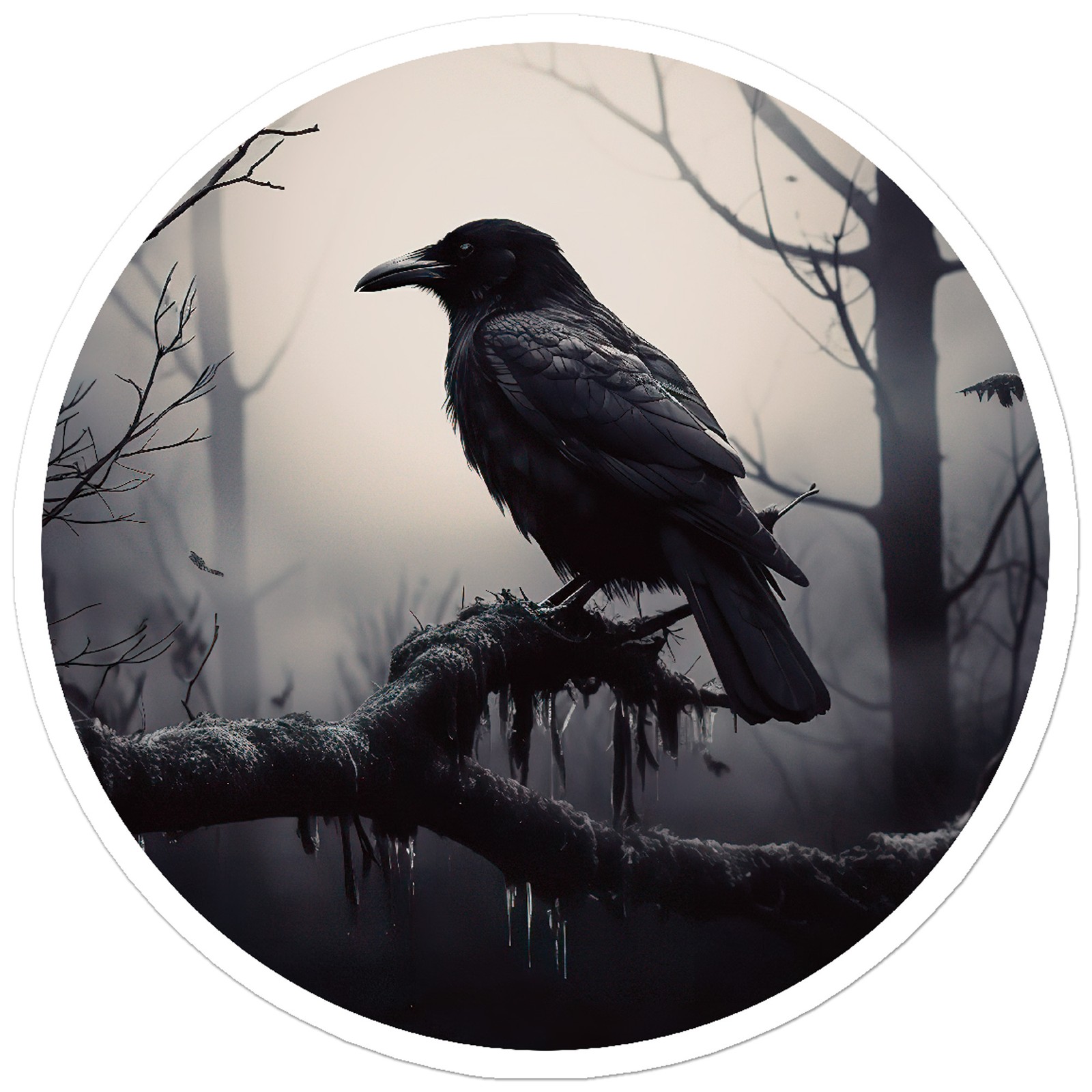 Crow Raven Night Forest – Vinyl Decal Sticker – Car Window Laptop – ebn9711
