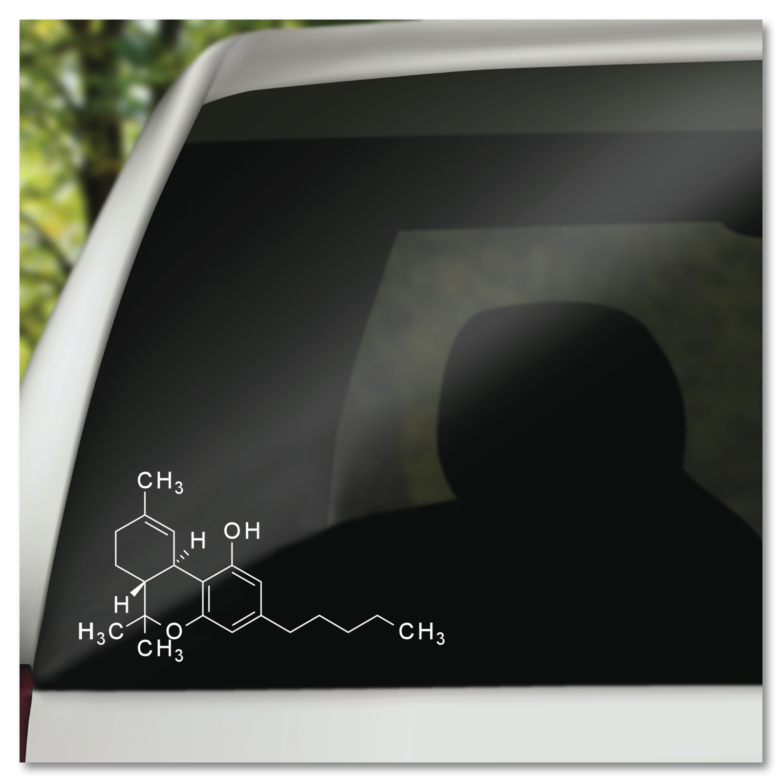 6" THC Molecule Vinyl Decal Sticker