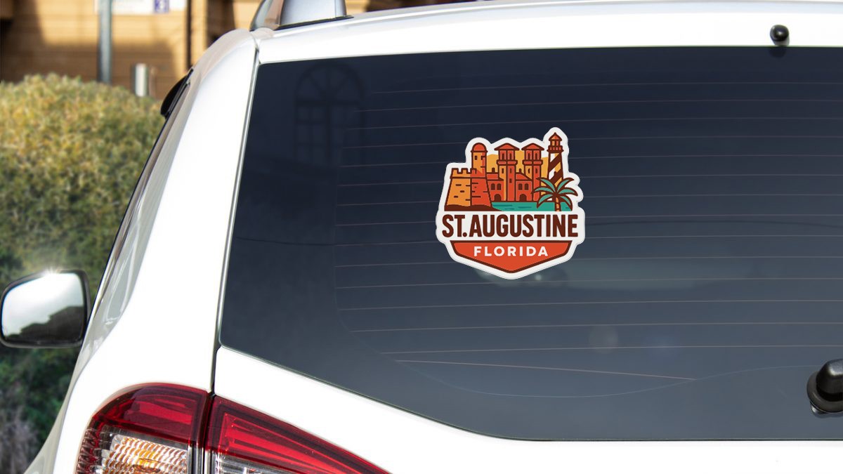 St Augustine Sticker Decal Vinyl Die-Cut City Skyline Landmark Design