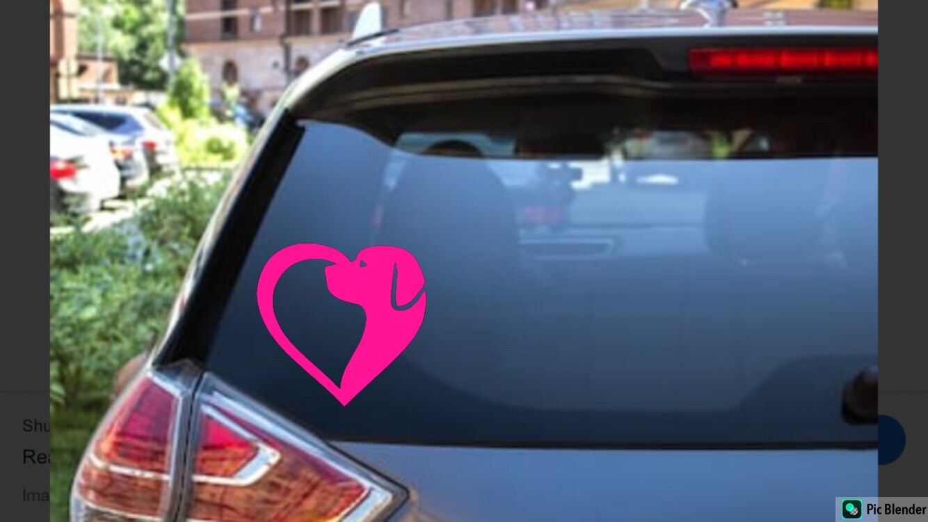 HEART DOG Vinyl Decal Sticker Window Wall Bumper Animal Adopt Dog Cat Love Pet
