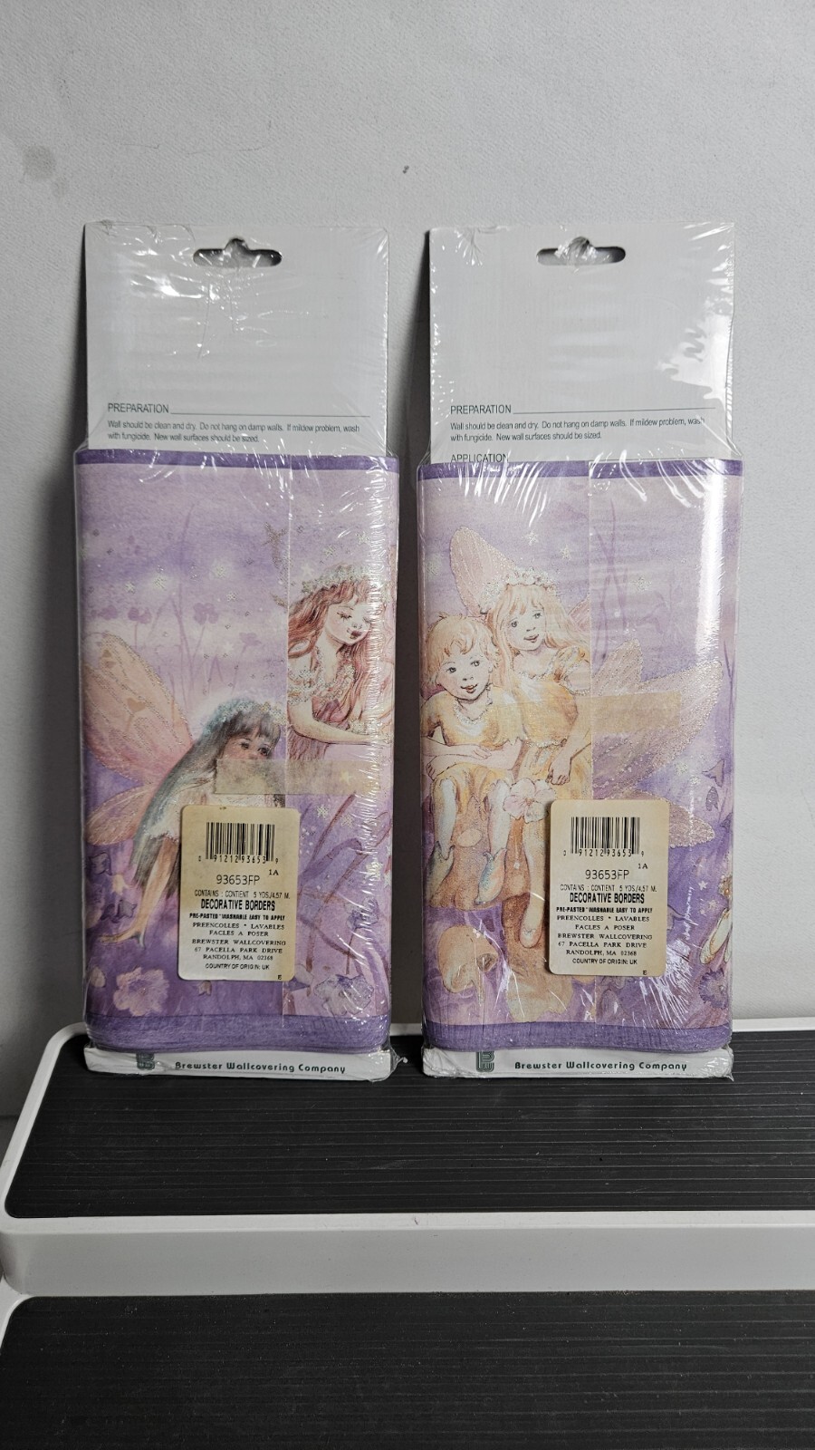 (2) Vintage Designer Showcase Fairy Decorative Border 93653FP 5 Yards Each NOS
