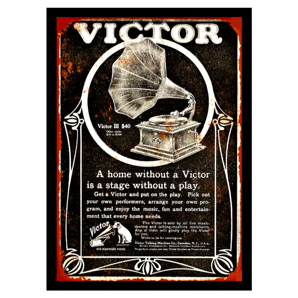 RCA VICTOR DOG STICKER SIGN LITTLE NIPPER GRAMOPHONE VINTAGE REPLICA 4 SIZES