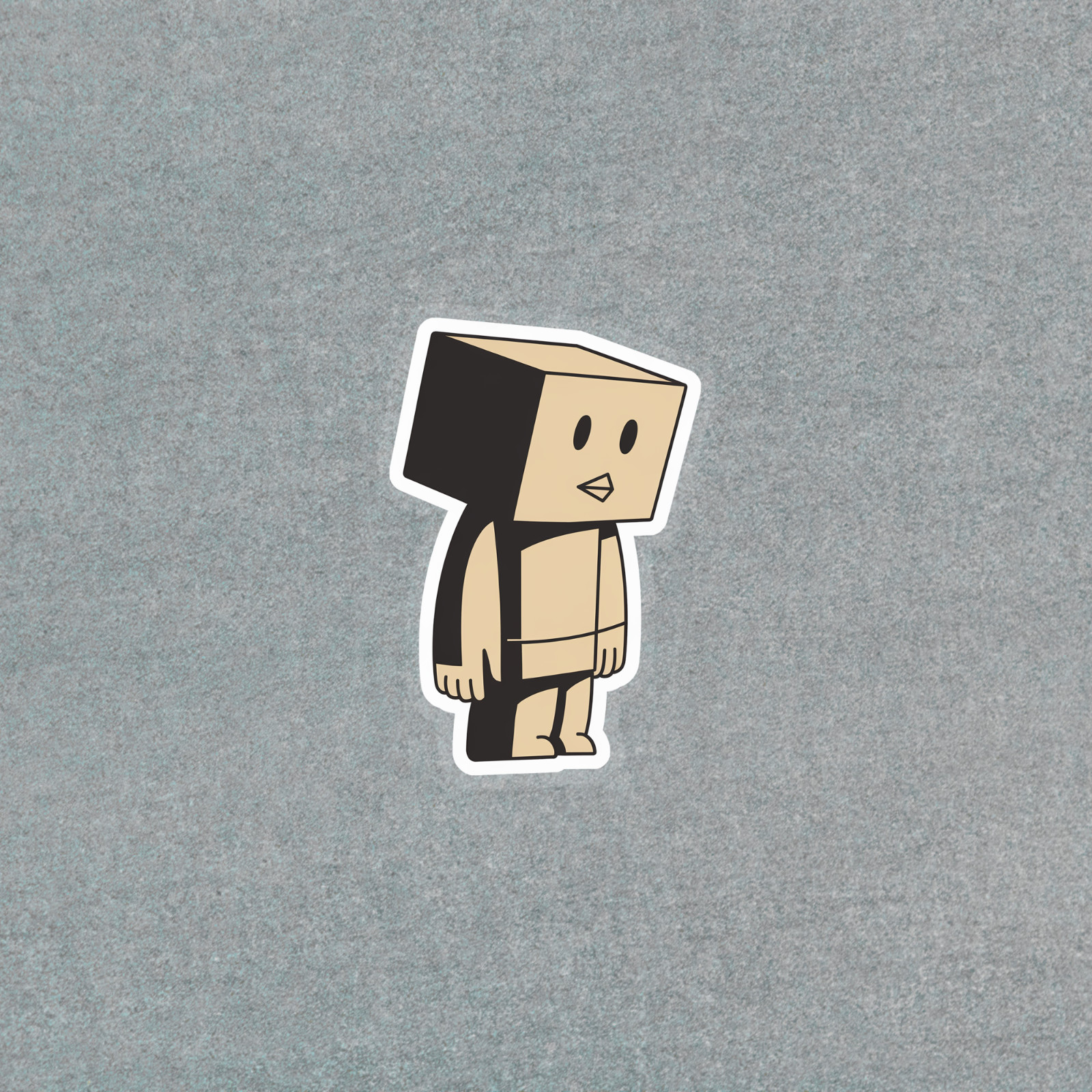 Cute Gold & Black Cubist Robot Character Vinyl Sticker Decal #5573