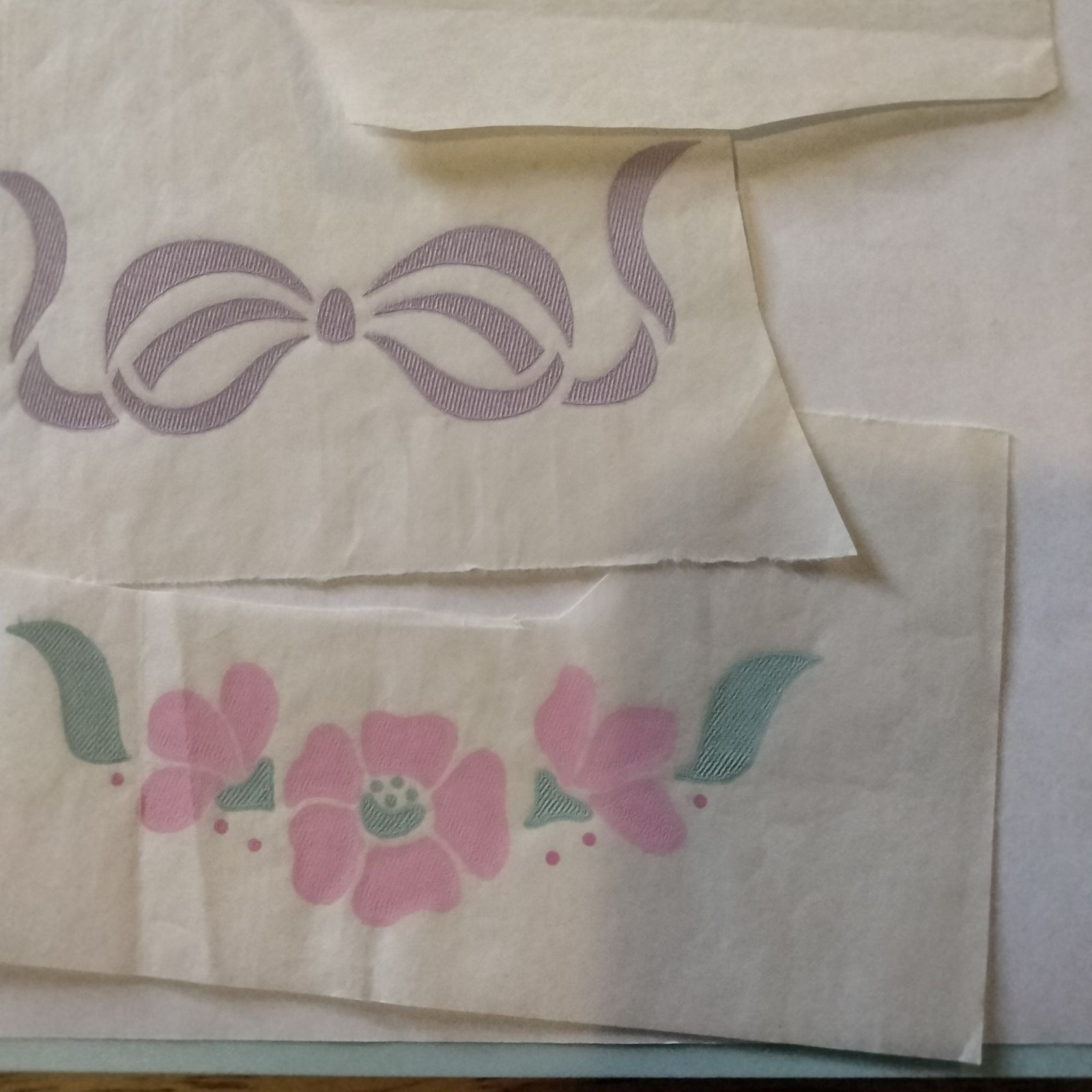 Floral Iron On Decal Pink Flower Peony Lavender Bow Lot 4