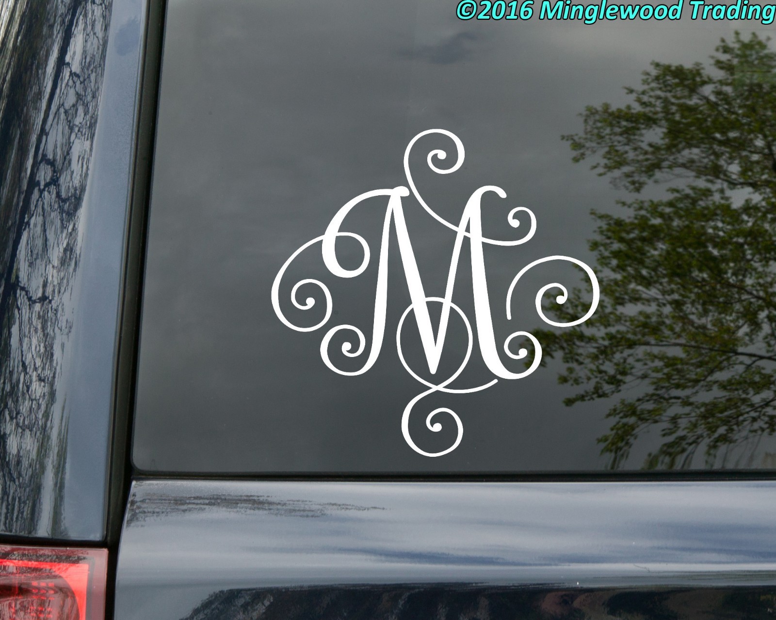 SCROLL MONOGRAM INITIAL Vinyl Decal Sticker – Decorative Letter Script Lettering