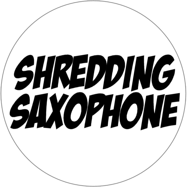 Shredding Saxophone – 3 Inch Circle Sticker 3" x 3" – Music Musician Band