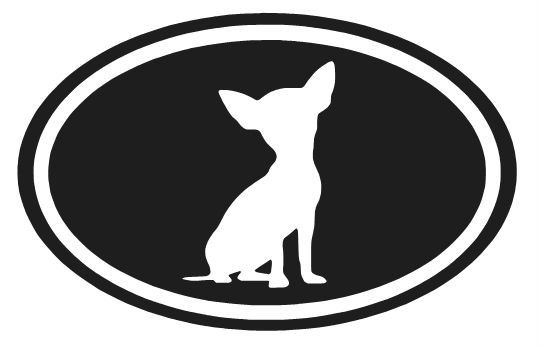 CHIHUAHUA OVAL VINYL DECAL STICKER PET DOG CHOOSE COLOR