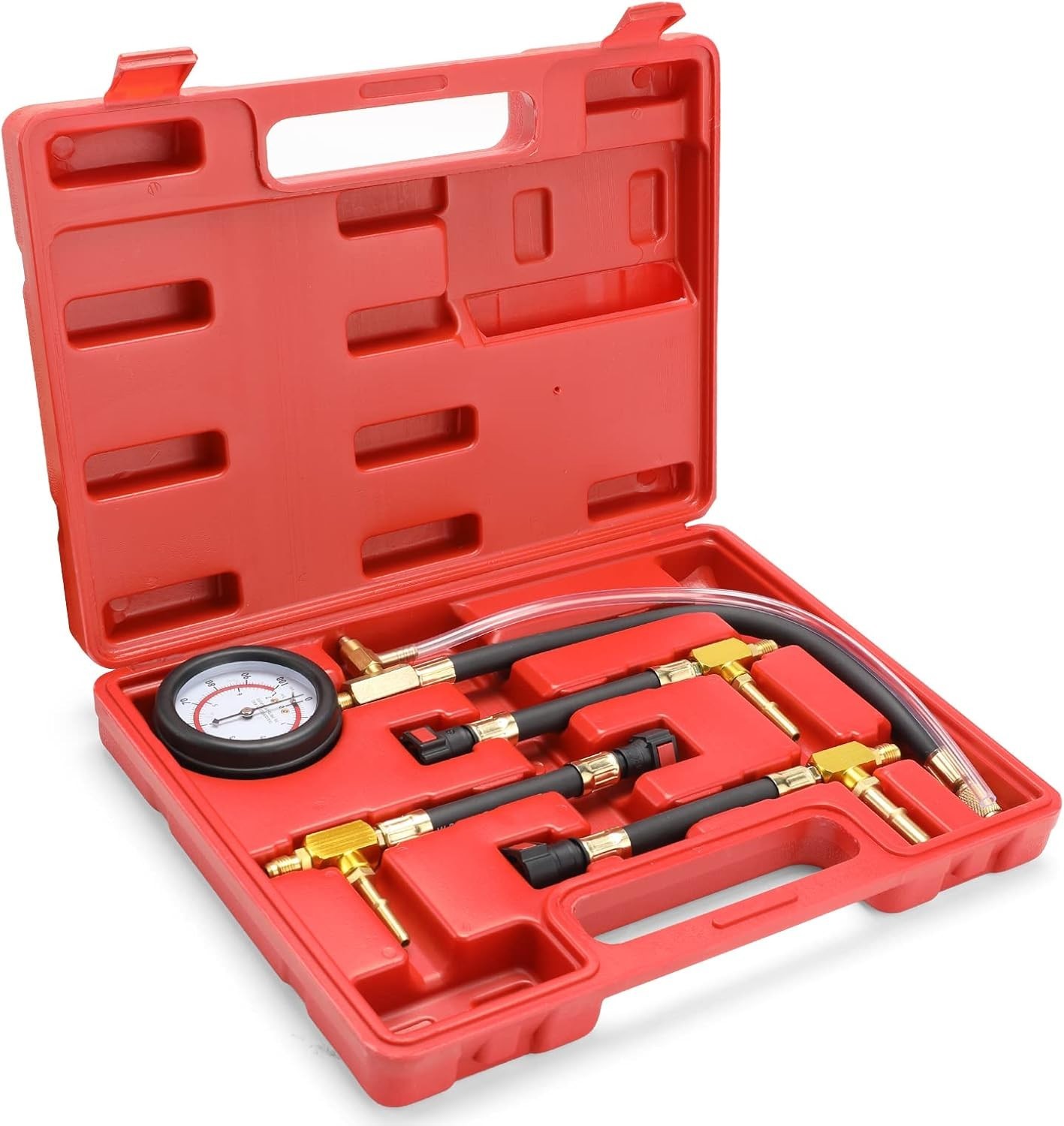Fuel Pressure Test Kit 0-100PSI with 9.49,7.89,6.30 Fuel Line Fittings