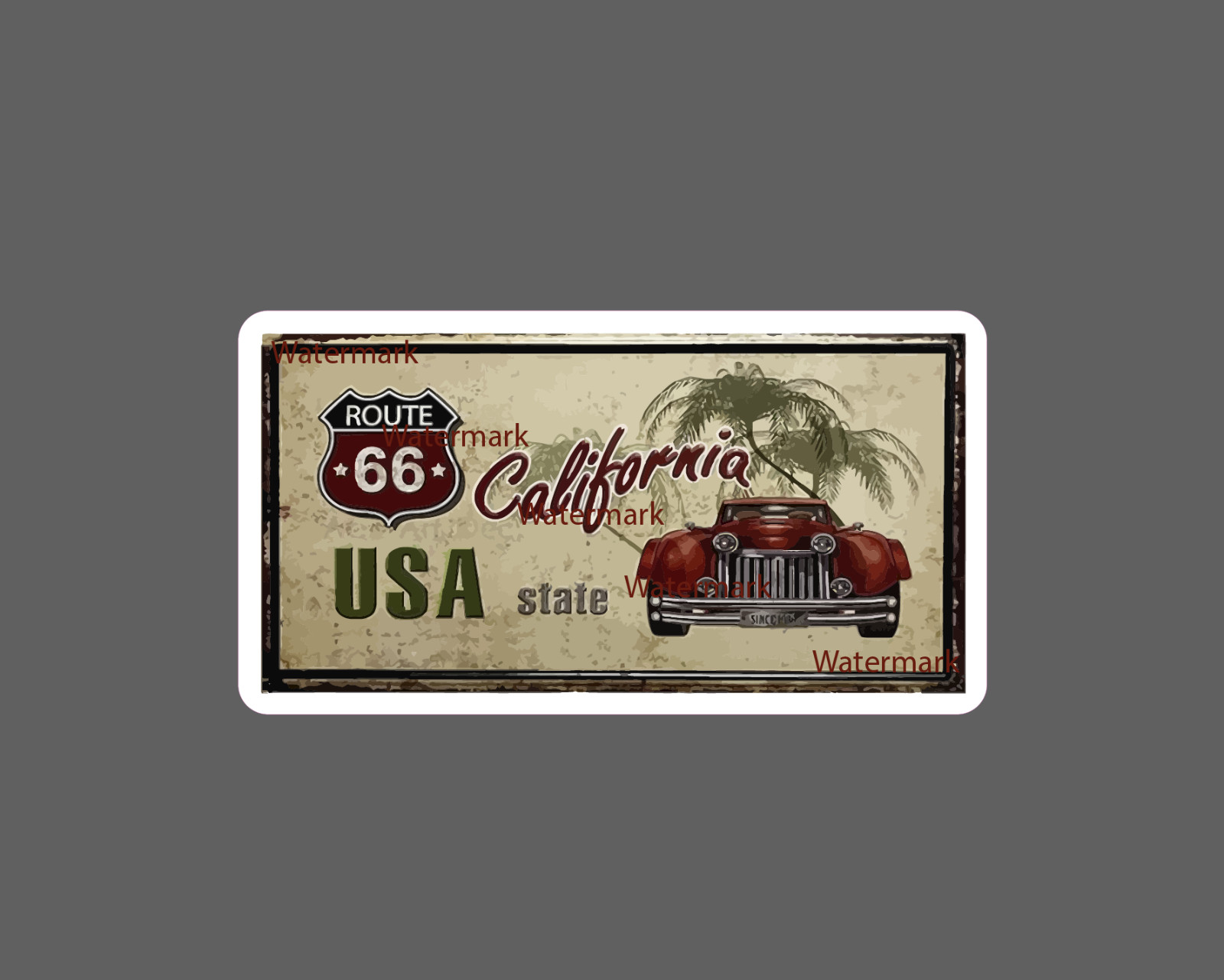 California Travel Sticker Route 66 Retro – Buy Any 4 For $1.75 EACH Storewide!