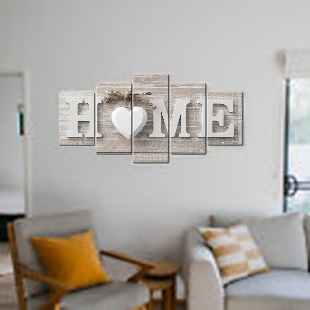 Abstract Unframed Canvas Wall Art Set 5 Pieces for Contemporary Home Decor