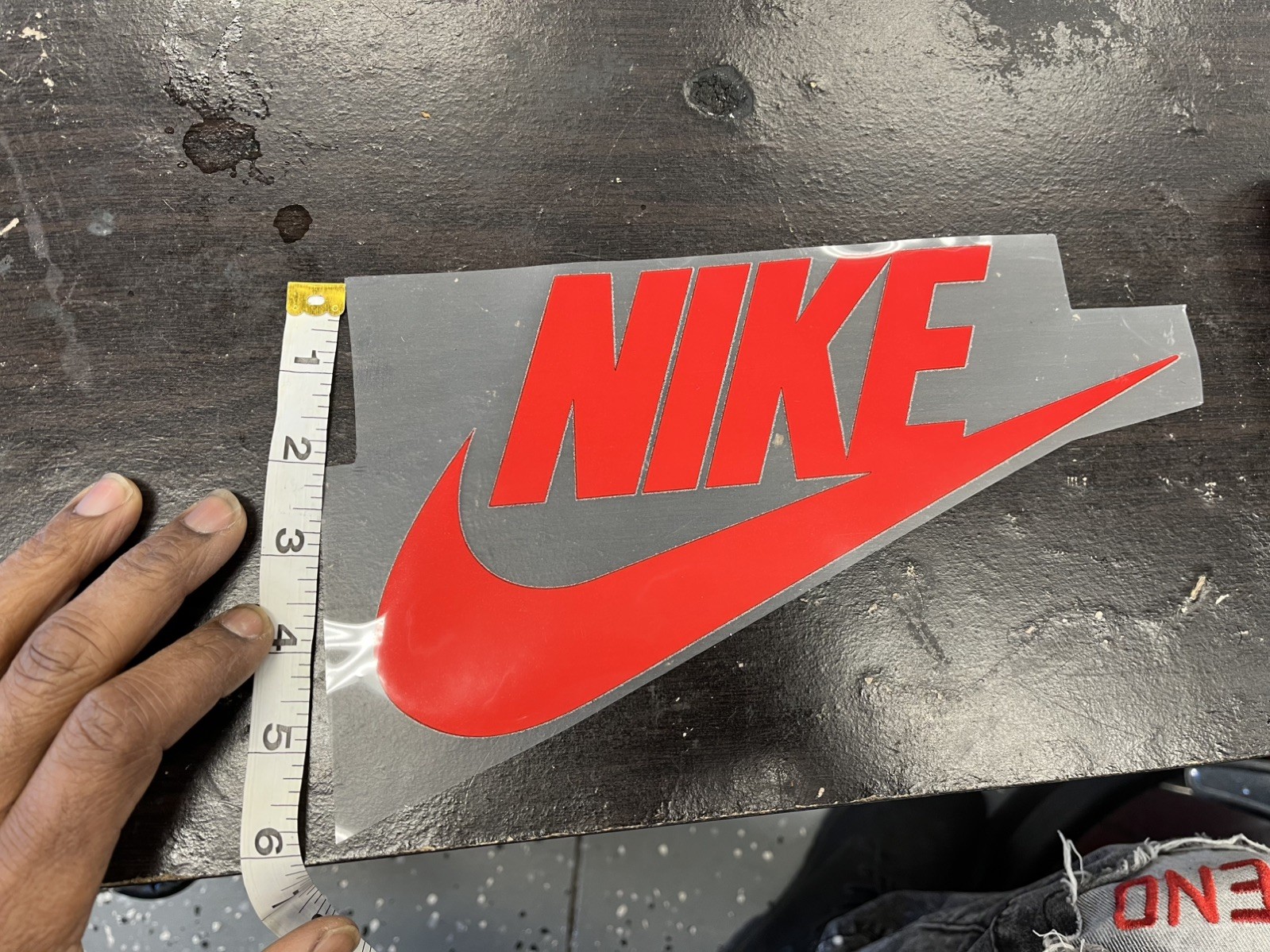 4x Nike Check Swoosh *RED* Iron On Vinyl Heat Transfer Decal HTV