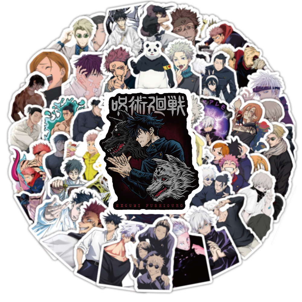 100Pcs Jujutsu Kaisen Anime Cartoon Sticker for Adults Teens Girls Water Bottles
