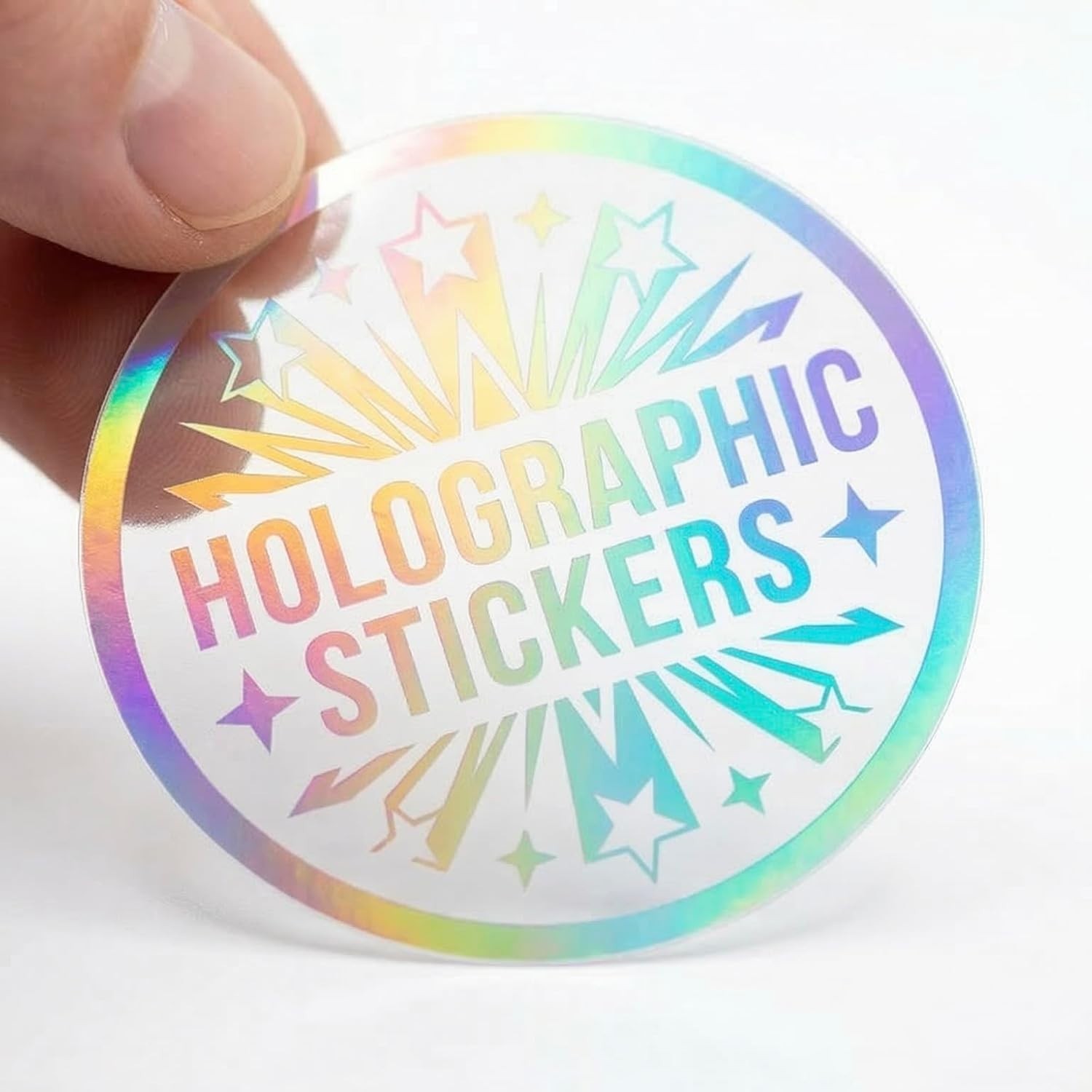 Custom Clear Holographic Stickers 100 Pack Personalized Waterproof Business Logo