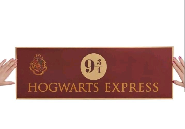 Harry Potter Hogwarts Express Platform 9 3/4 Train Sign Wall Poster (USA Seller)
