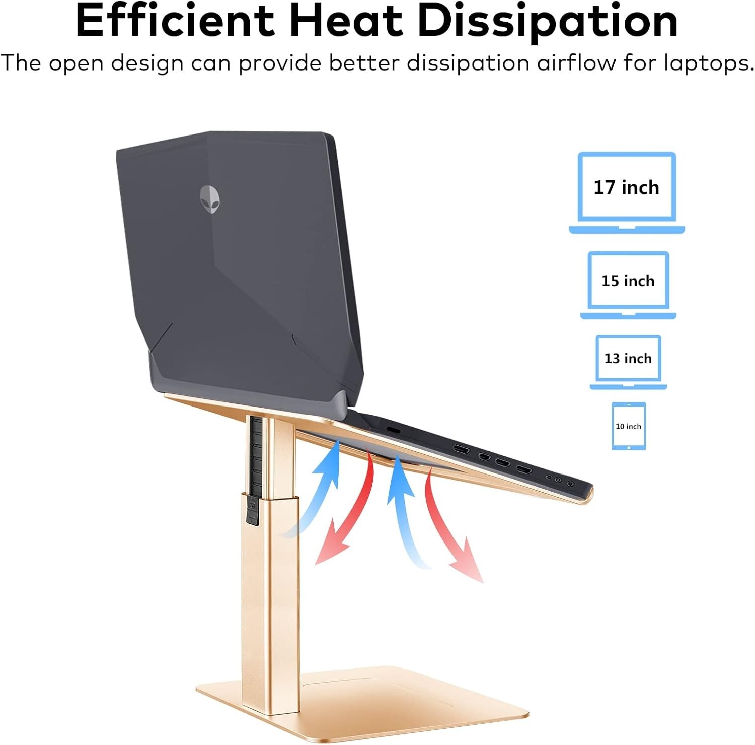 Laptop Stand for Desk, Ergonomic Aluminum Laptop Stand Adjustable Height from…
