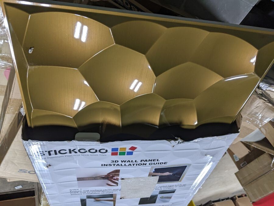 STICKGOO 3D Wall Panels for Interior Wall Decor, Gold Wall Decor Panels Peel