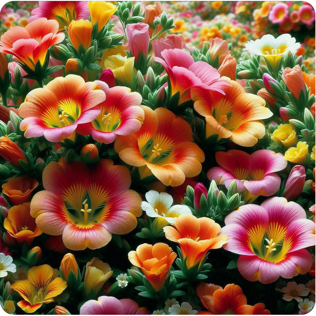 Beautiful Painted Tongue flowers 100% waterproof vinyl sticker decal- many sizes
