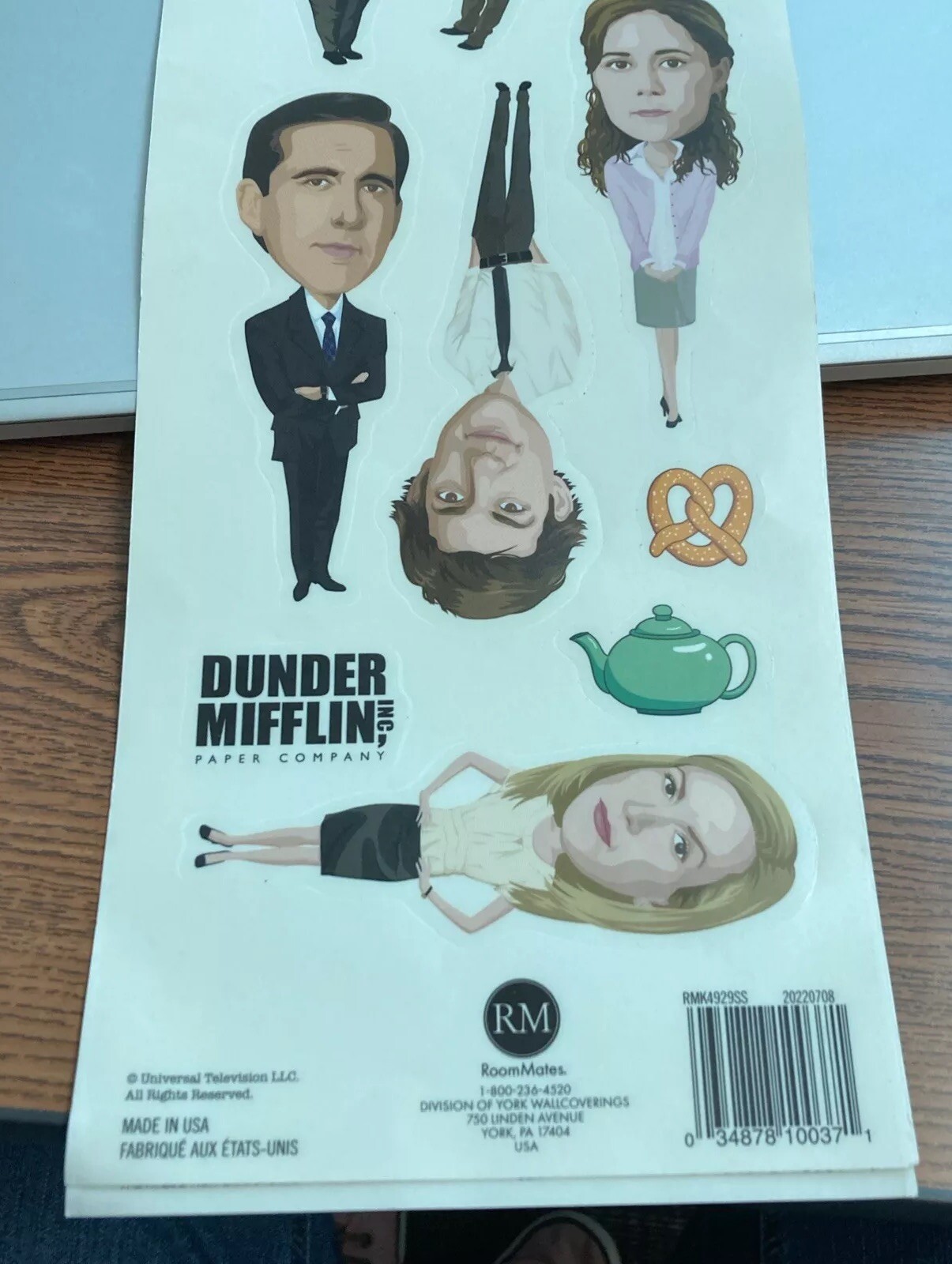 THE OFFICE 3 Sheets-10 Wall Decals Removable & Repositional Stickers Made in USA