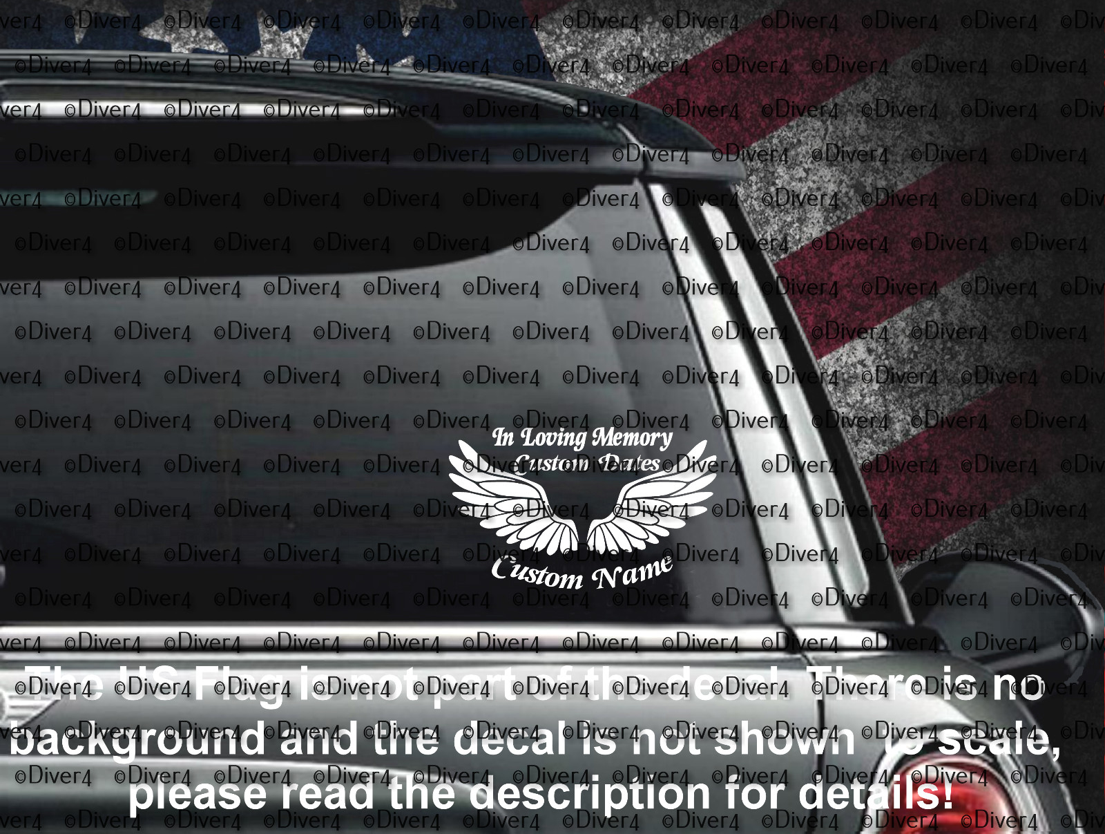 In Loving Memory With Wings Memorial Decal USA Made US Seller