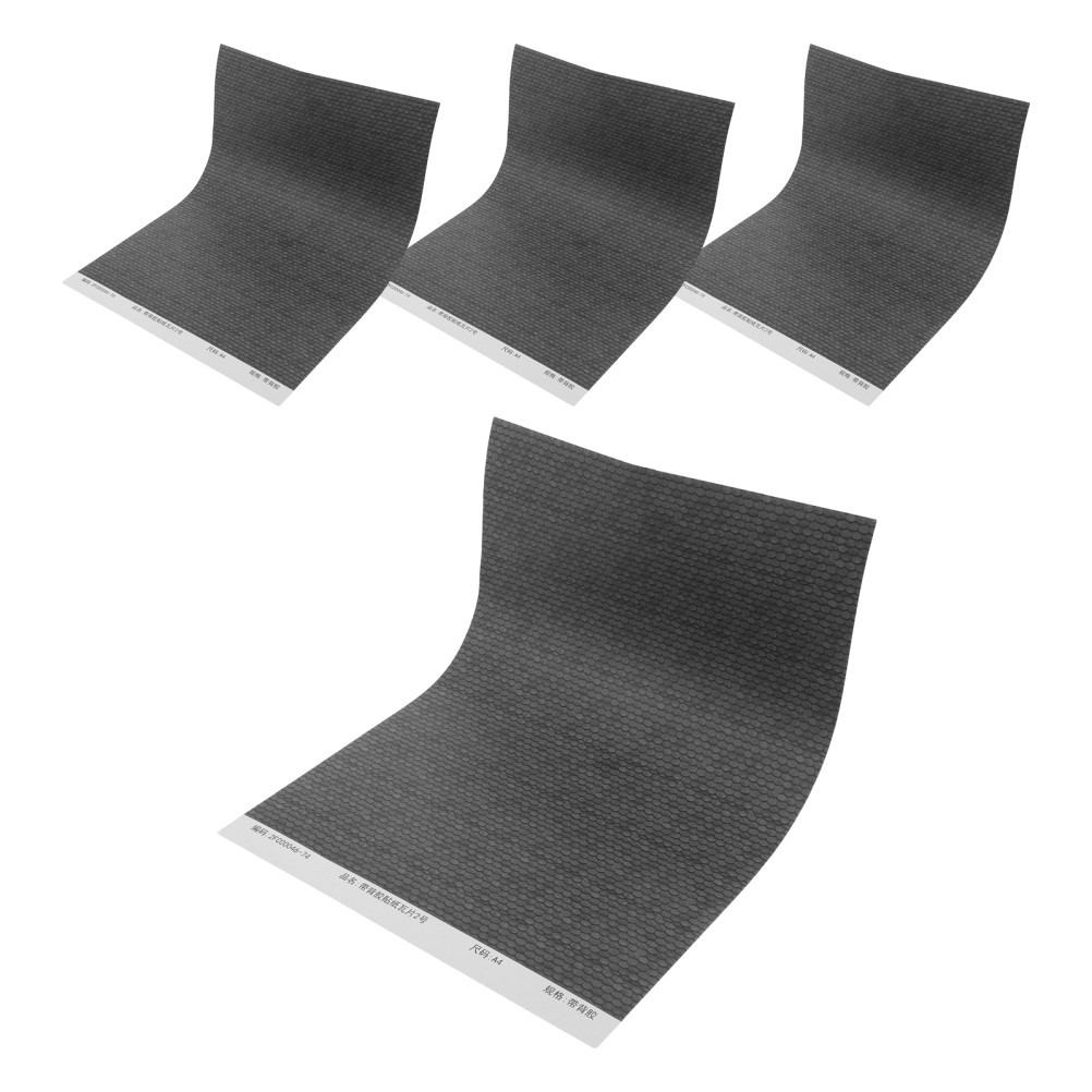 4 Sheets Dollhouse Miniature Roofing Decal – Peel And Stick Roof Tile Sheets