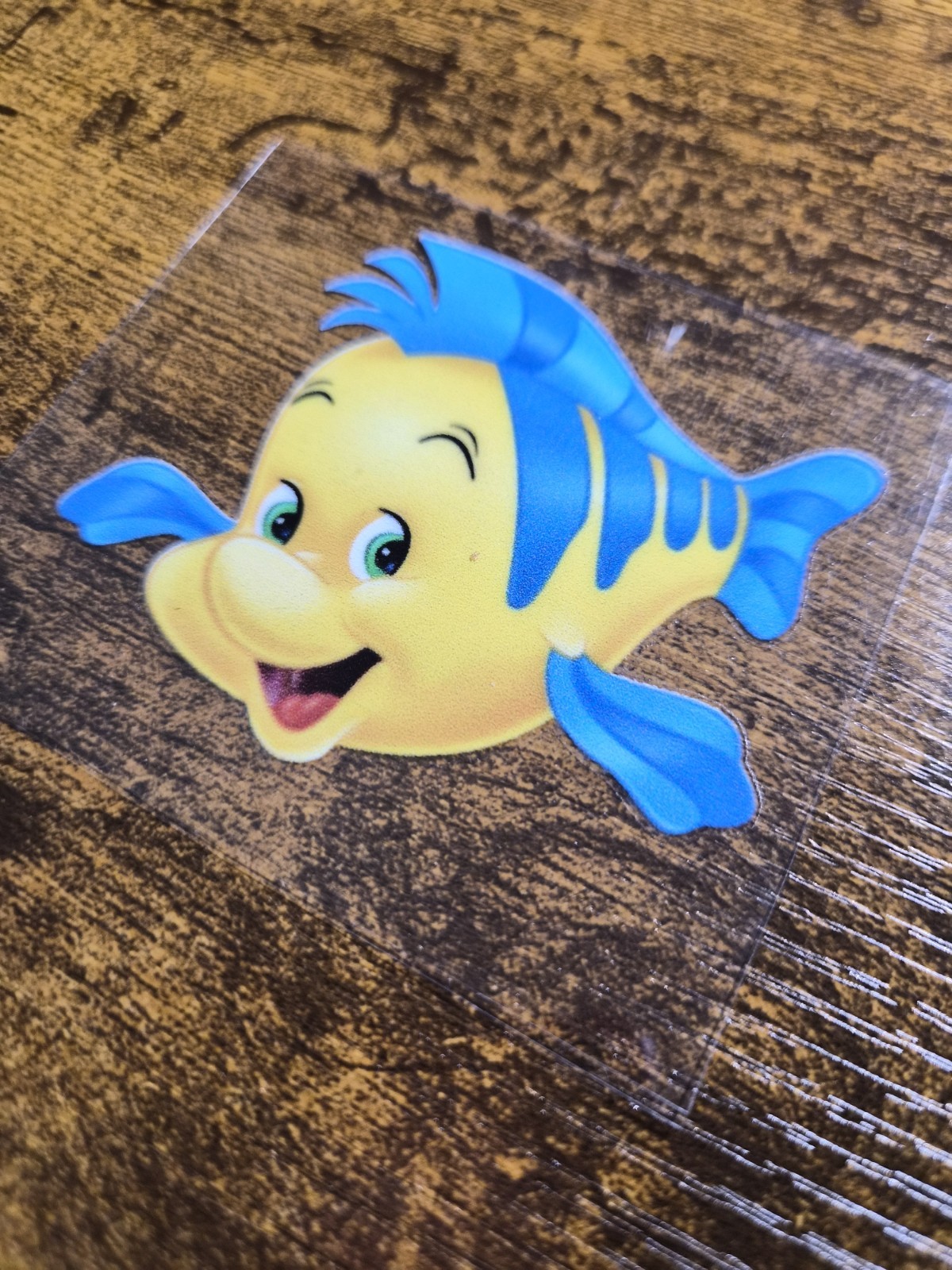 LITTLE MERMAID FLOUNDER RETRO High Quality UVDTF Decal Sticker waterproof USA