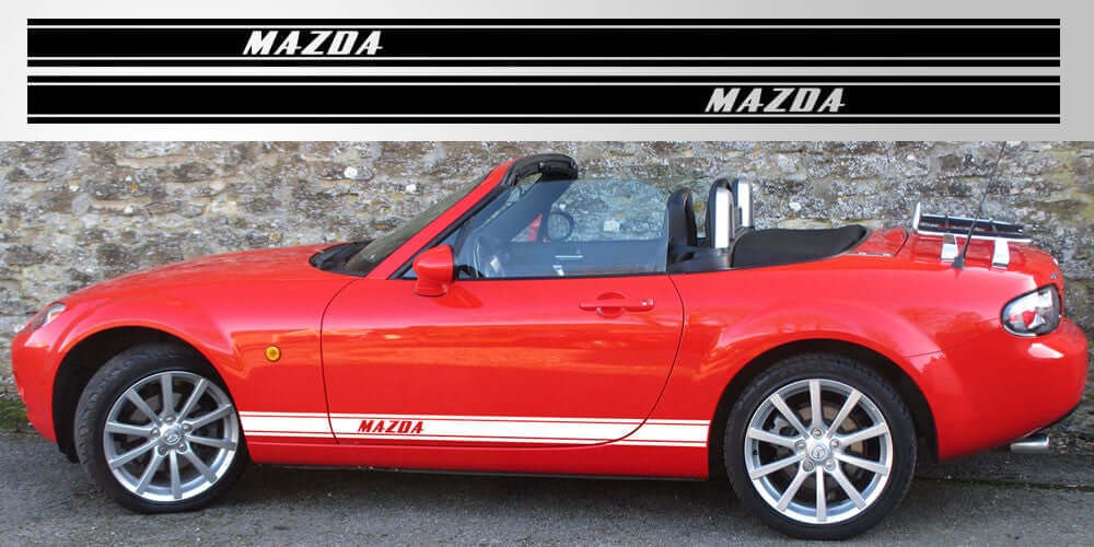 Aftermarket Mazda Miata MX-5 Double Stripe Decal | NA NB NC Premium Vinyl