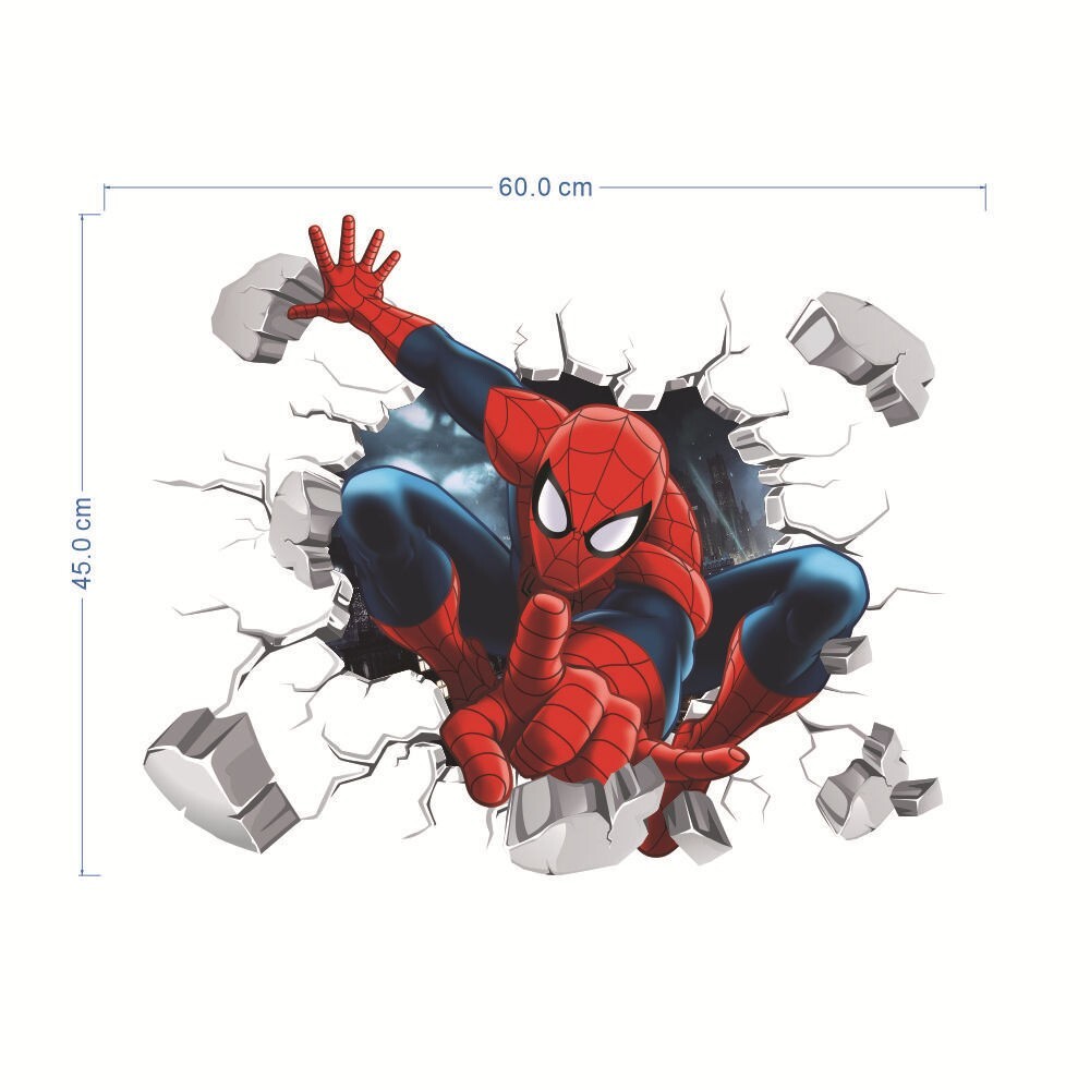 Children's Room Wallpaper 3D Stereoscopic Spider-Man Removable Wall Sticker