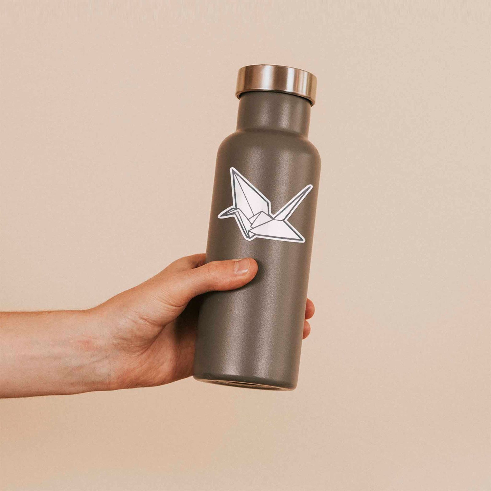 Origami Paper Crane Sticker – Cute Aesthetic Decal for Laptop & Water Bottle