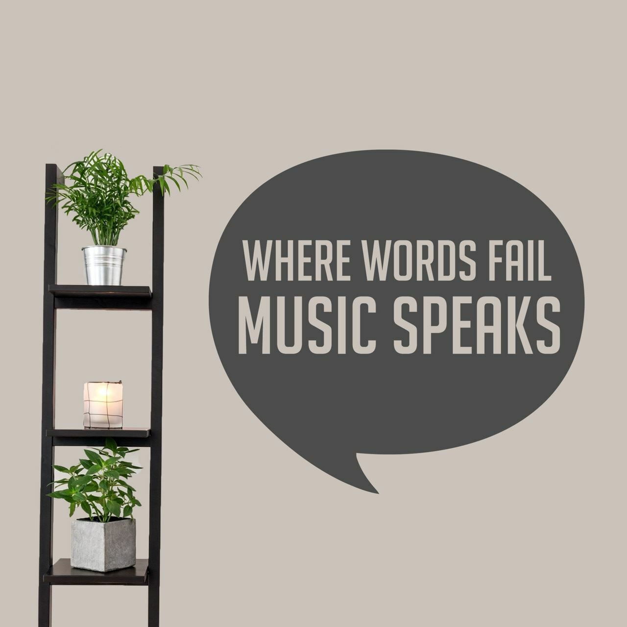 Where Words Fail Music Speaks Wall Decal – Music, Instruments, Classroom, Decor