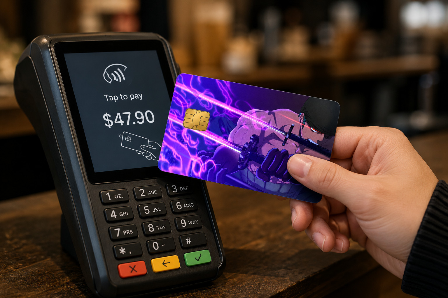 One Piece Zoro Purple 3-Sword Stance Debit Card Credit Card Skin