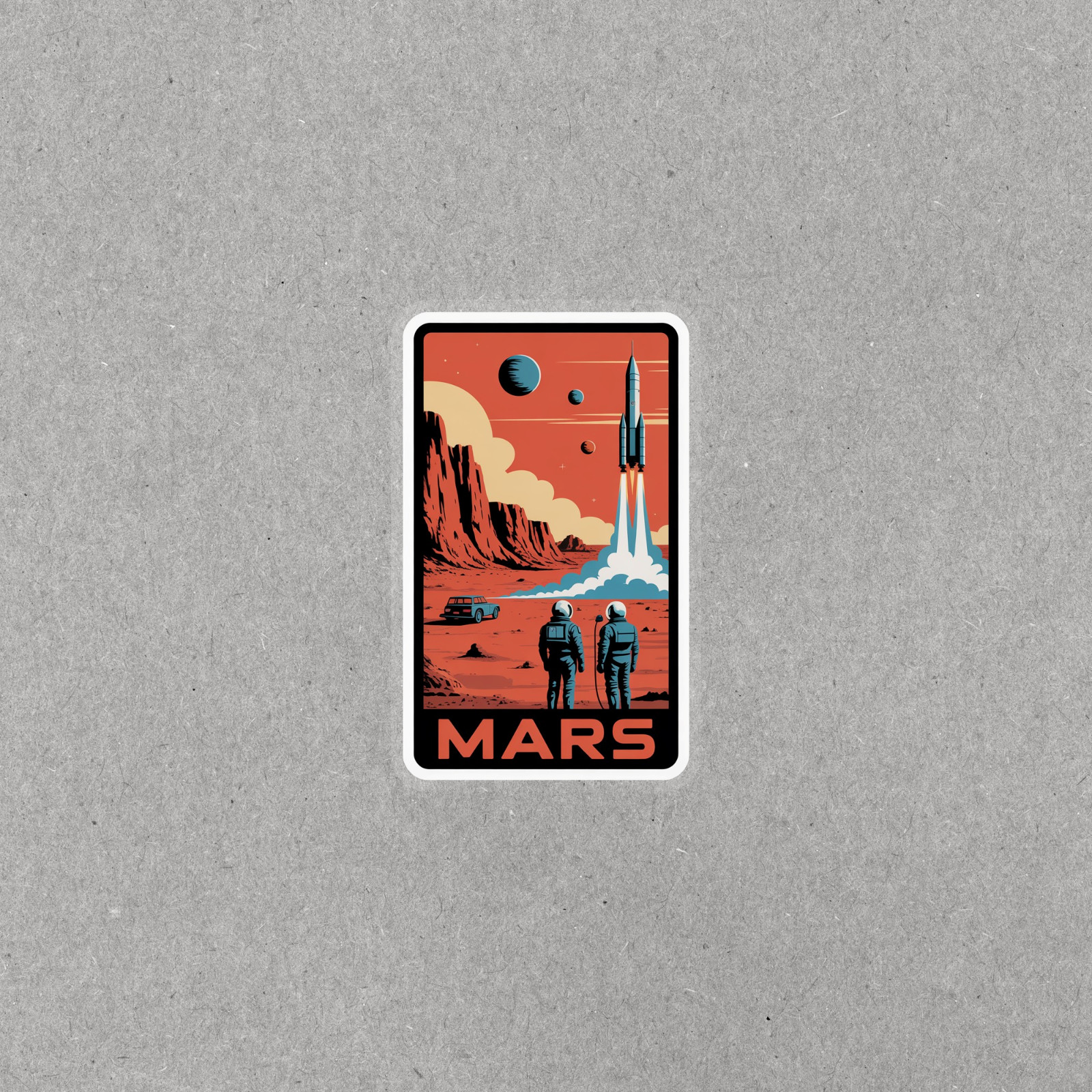 Retro Space Exploration Mars Landing Vinyl Sticker Decal for Laptop & Travel #70