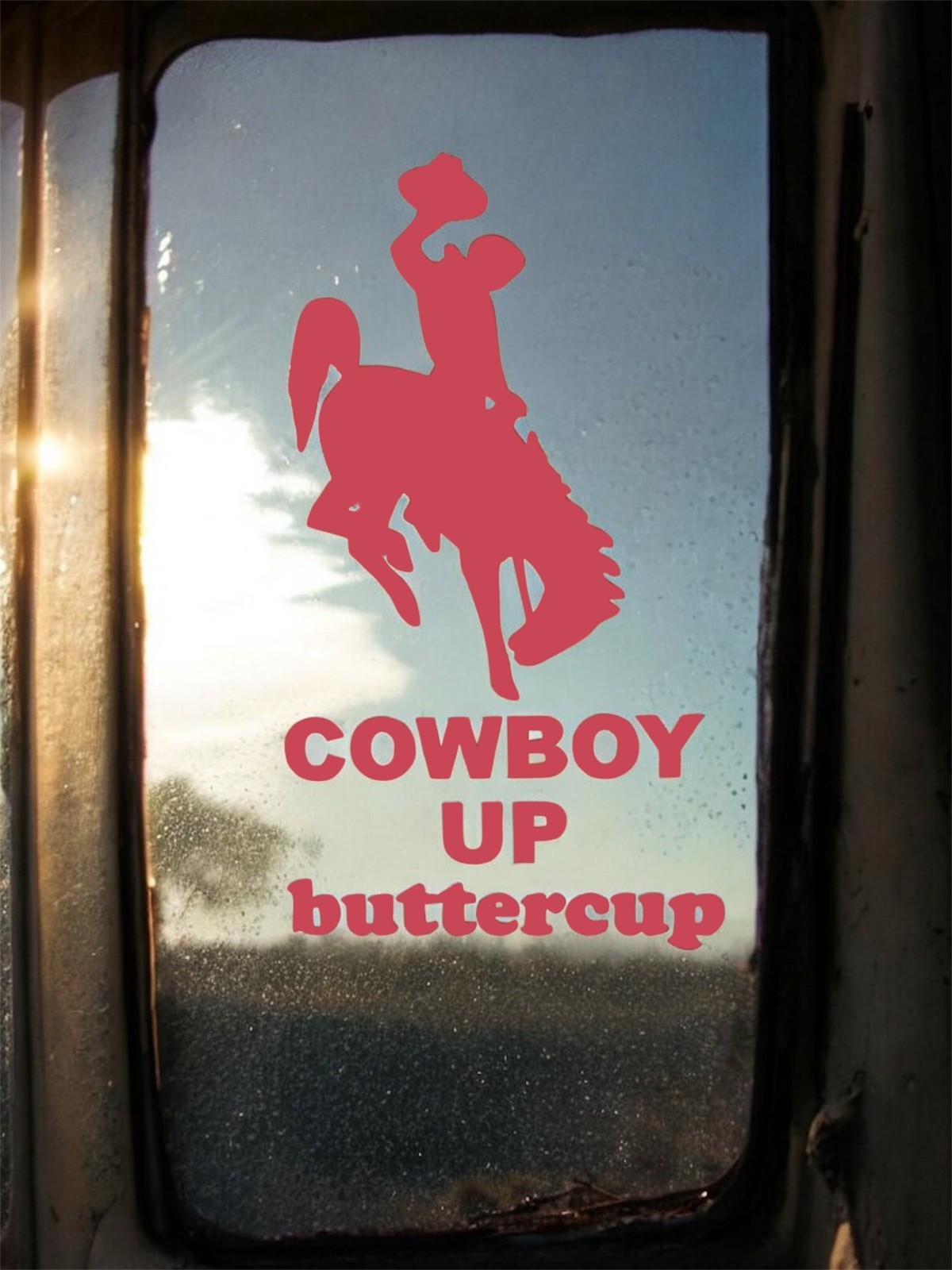 Cowboy up buttercup Decal for car Windows Laptops Any Smooth Surface