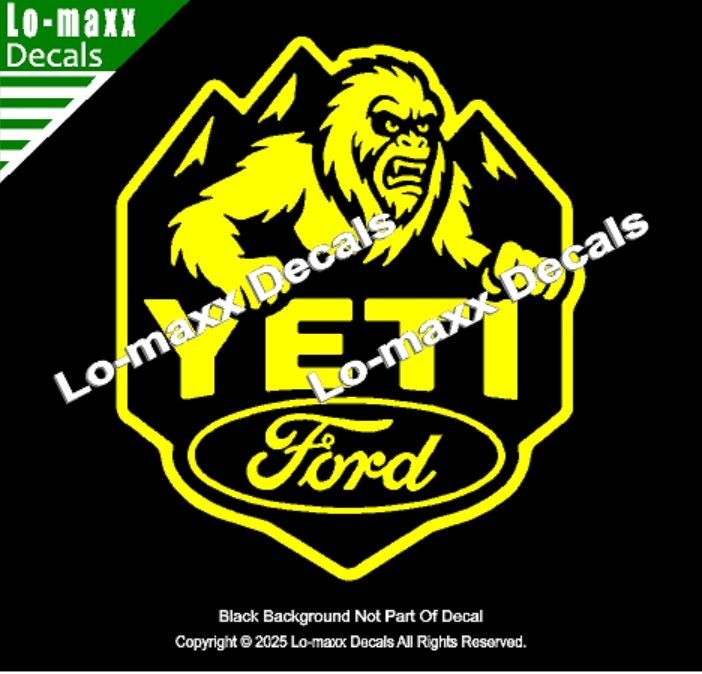 Ford Yeti Die Cut Vinyl Decal Sticker Avery Dennison Car Truck Toolbox