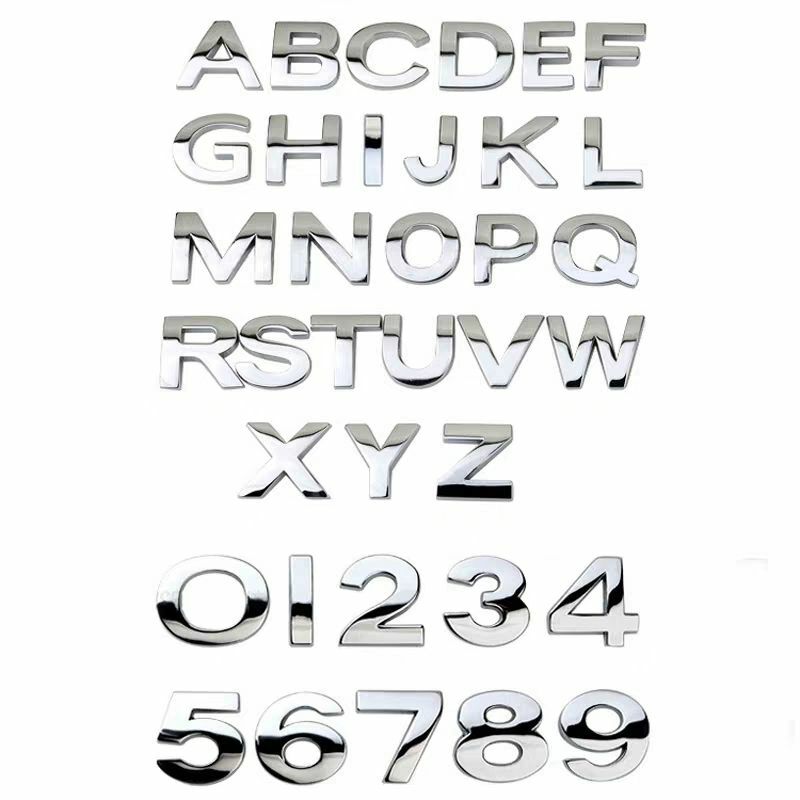 A~Z Alphabet Letter Car Self Adhesive Sticker Auto Badge Emblem 3D Chrome 25mm