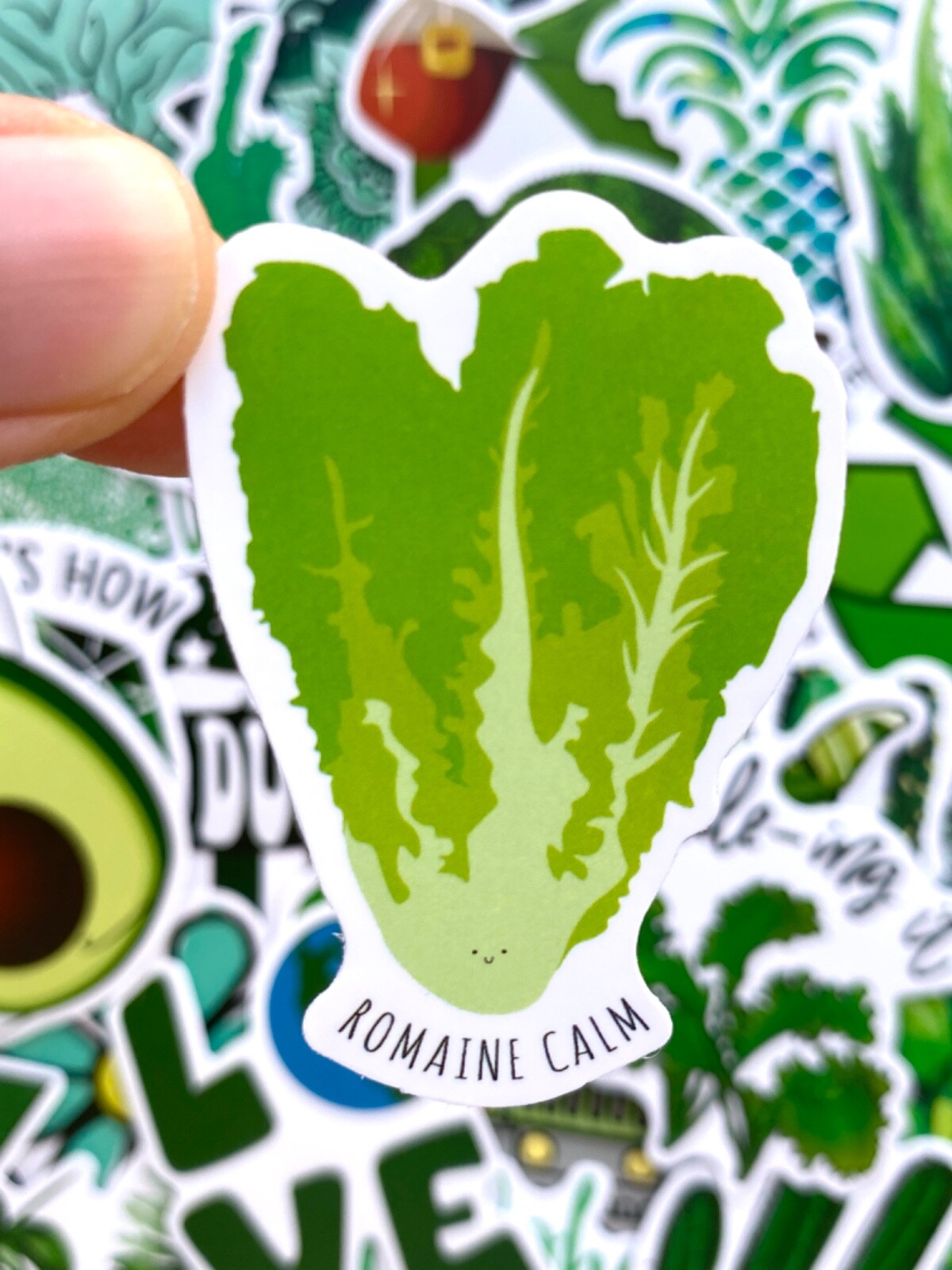 5-50 pcs Green Cute Kawaii Stickers, Succulent Plant Nature Forest Vegan Decals