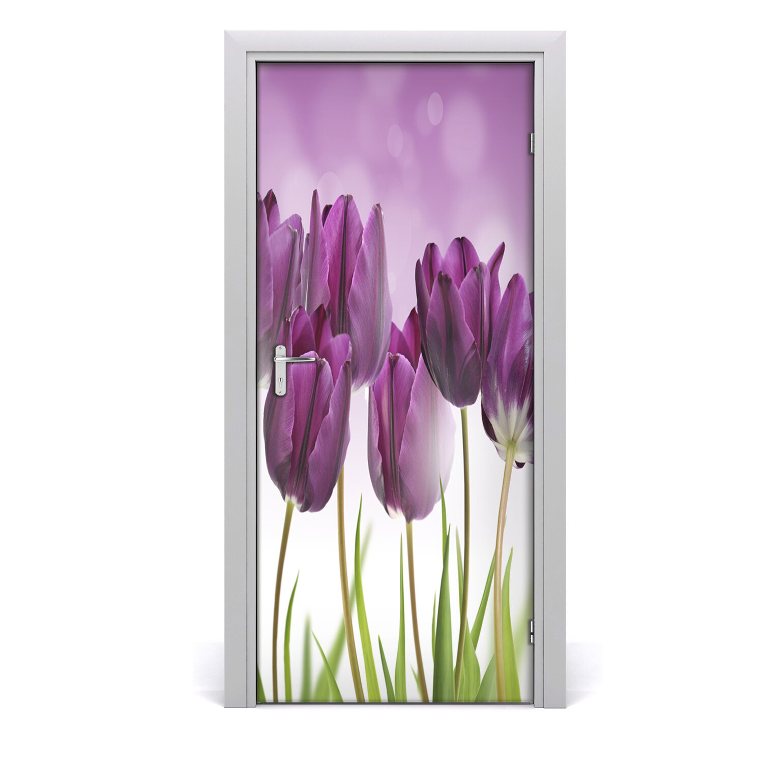 3D Home Art Door Wall Self Adhesive Removable Sticker Flowers Purple tulips