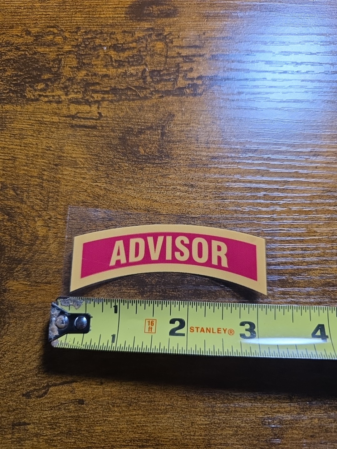 Advisor Tab RED/GLD 3in UV DTF Decal Waterproof Made In USA