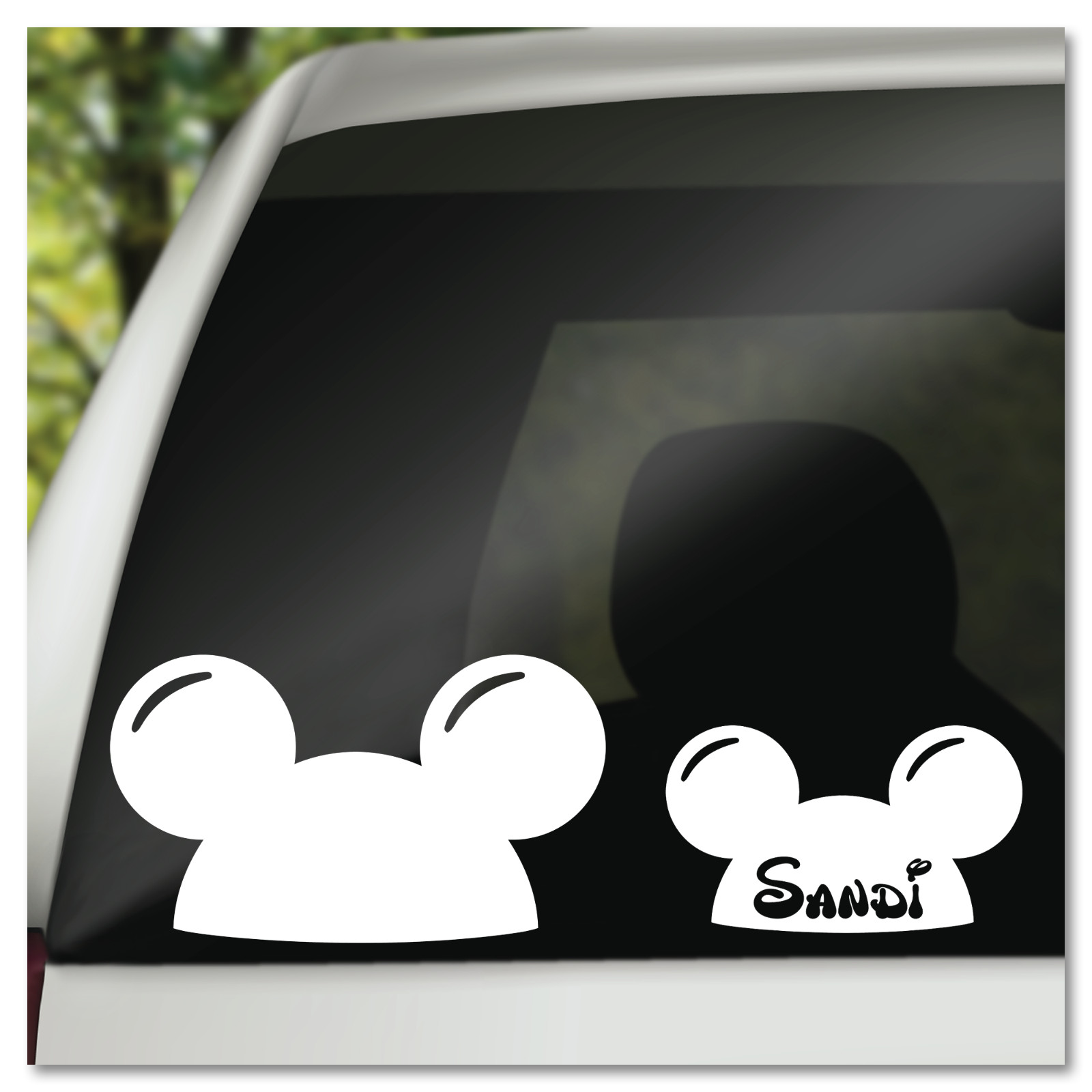 3" 4" 5" 6" Classic Mickey Mouse Ears Vinyl Decal Sticker *FREE CUSTOMIZATION*