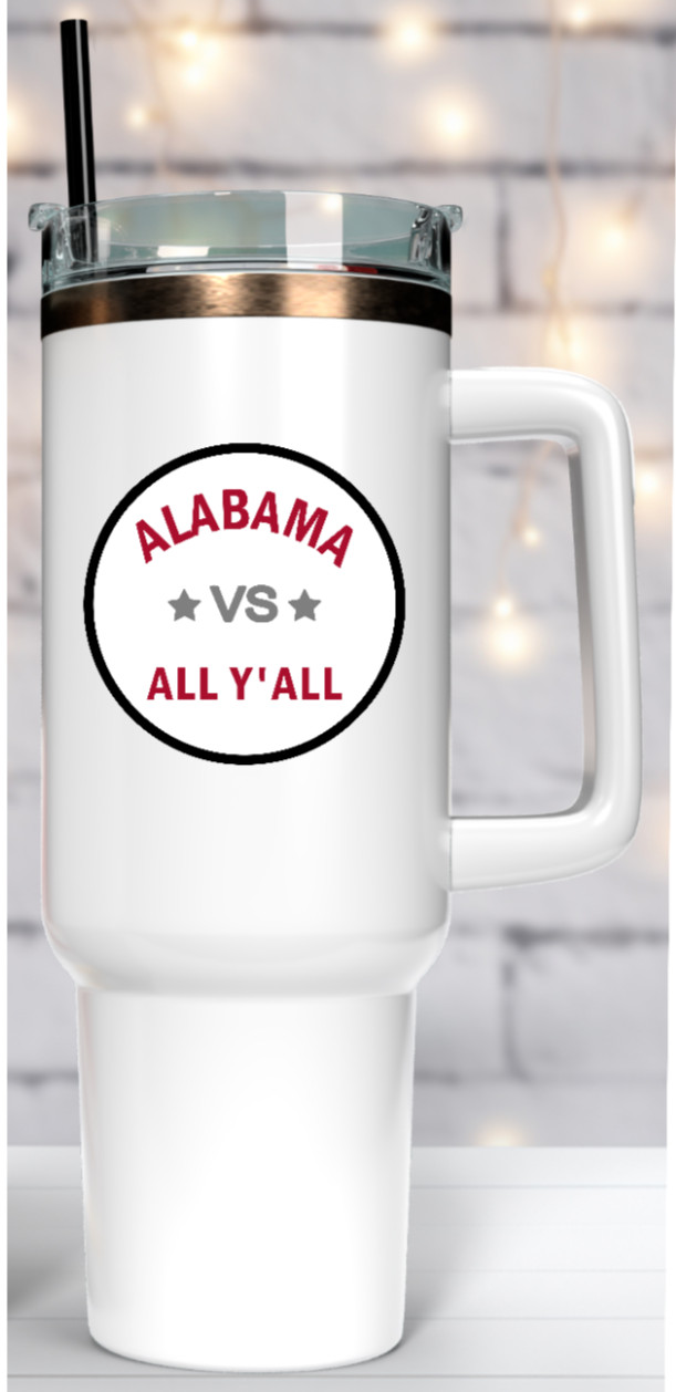 Alabama – VS All Y'all – 4" Handmade Vinyl Decal Car Truck Laptop Cooler Smoker