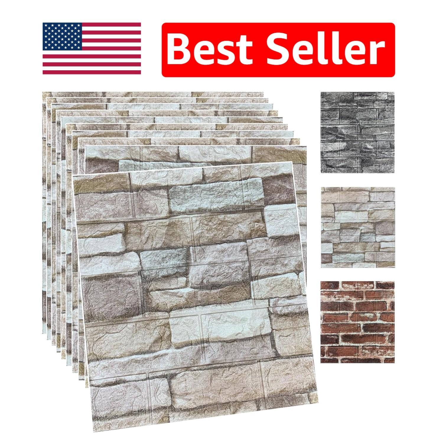 10PCS Waterproof 3D Foam Wall Panels in Rock Color – Style & Safety Combined