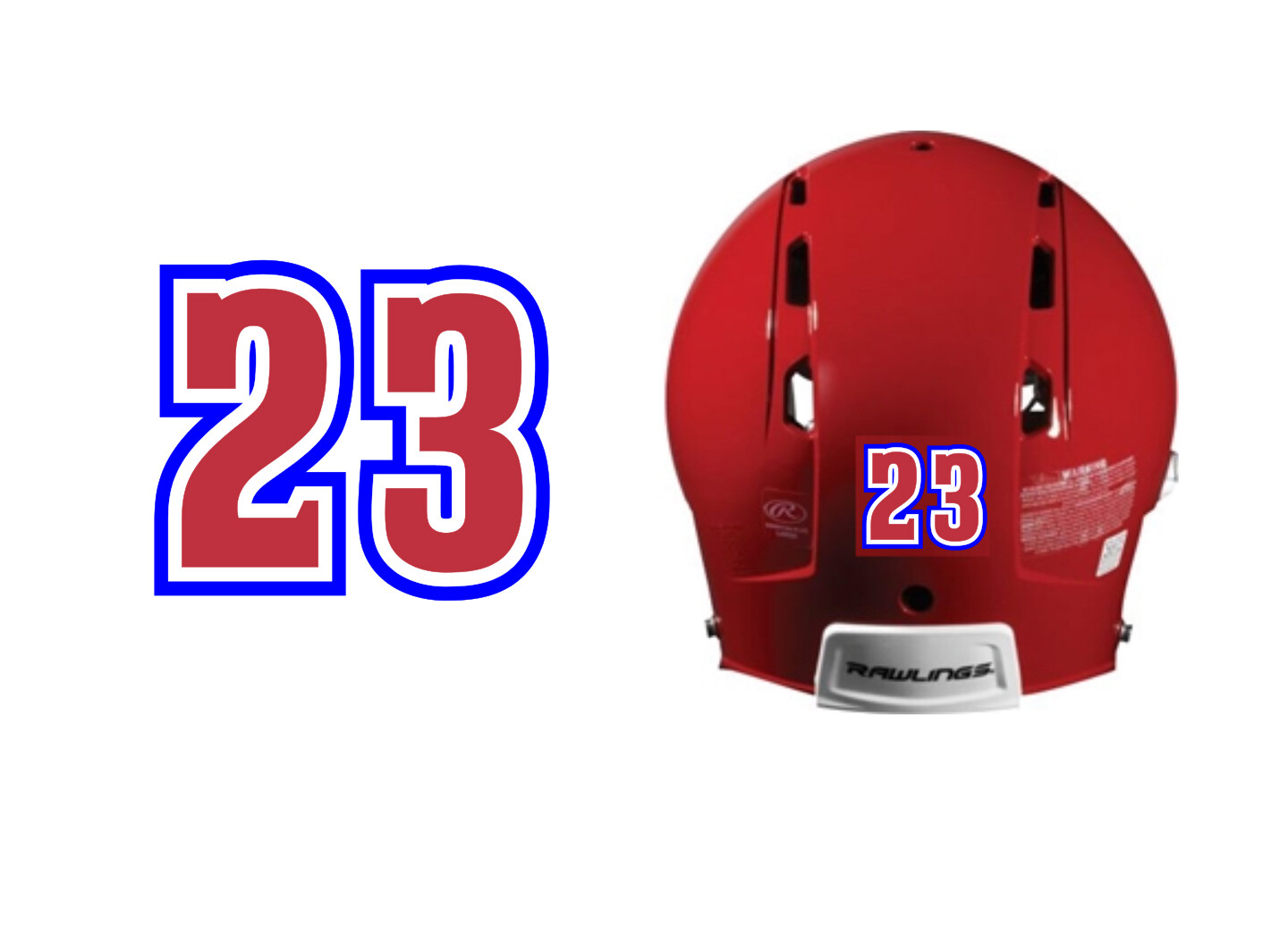Custom Number 2.0" Baseball/Softball/Football Helmet Decal Sticker 3 Colors