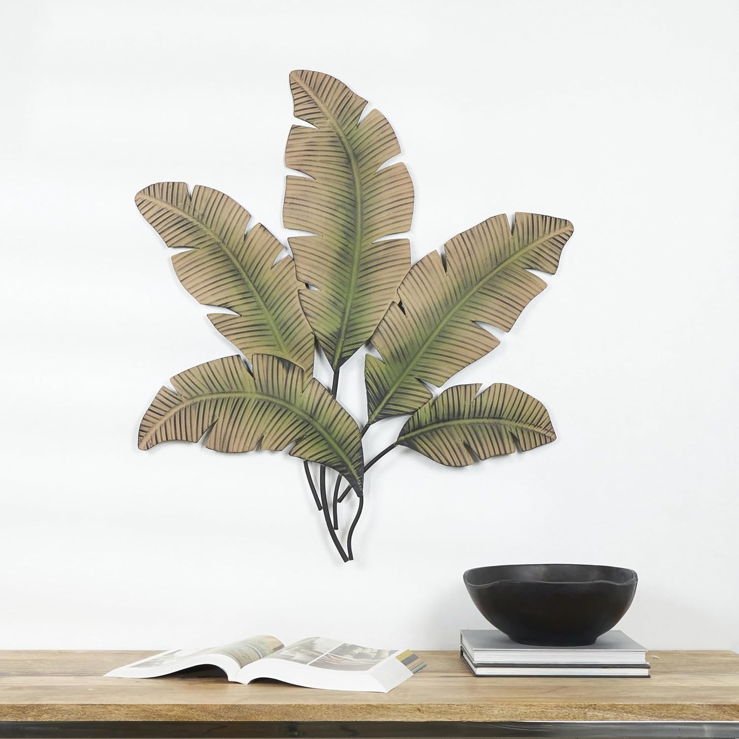 Stunning 35×34” Rustic Iron Leaf Wall Art Sculpture for Elegant Living Spaces